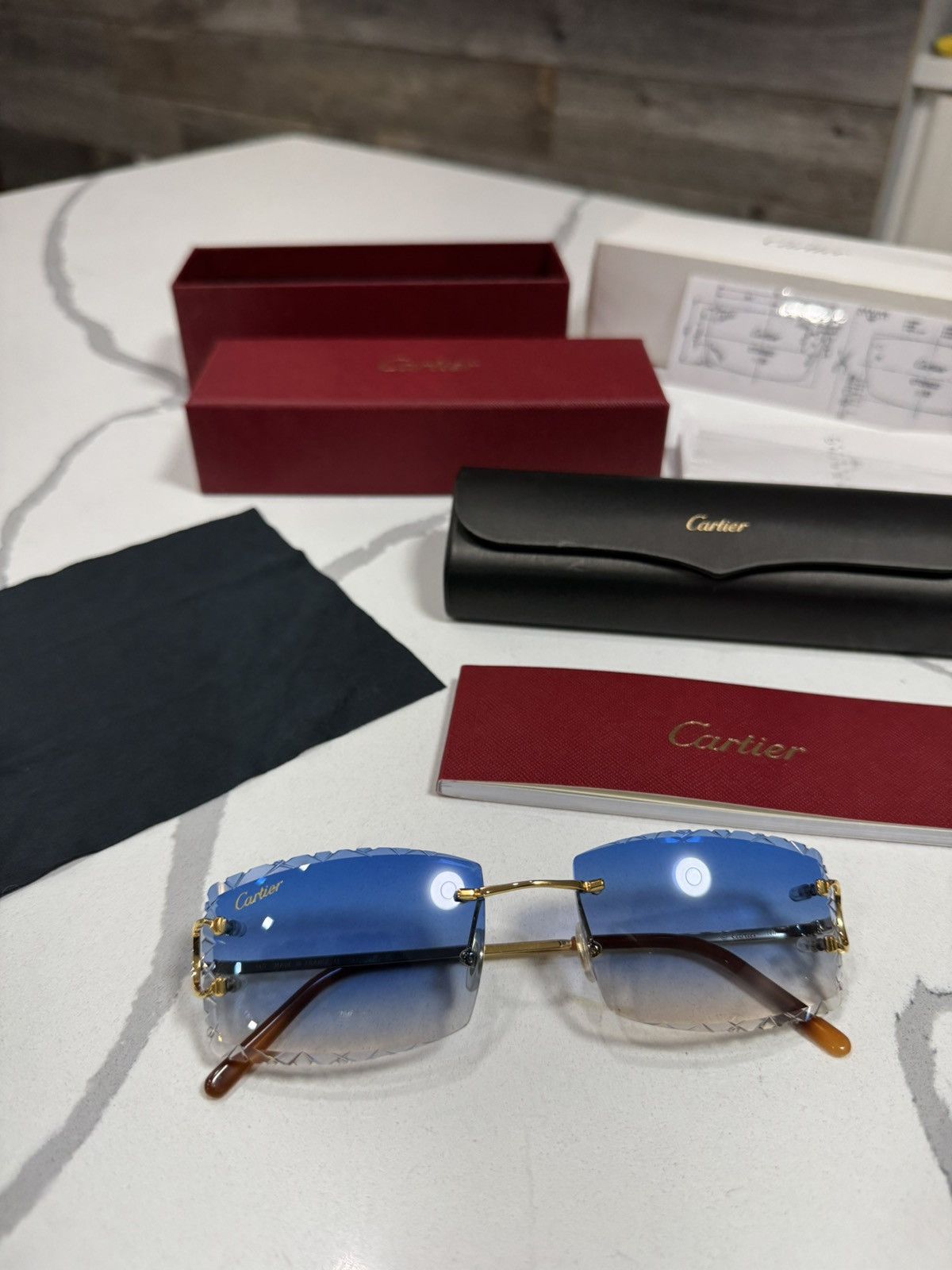 Cartier Cartier CT00920 001 Big C Frames w/ Custom Diamond Cut Lens Size ONE SIZE - 6 Thumbnail