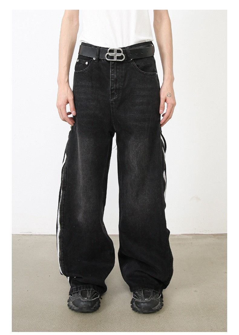 Streetwear Track Baggy Black Denim Jeans | Grailed