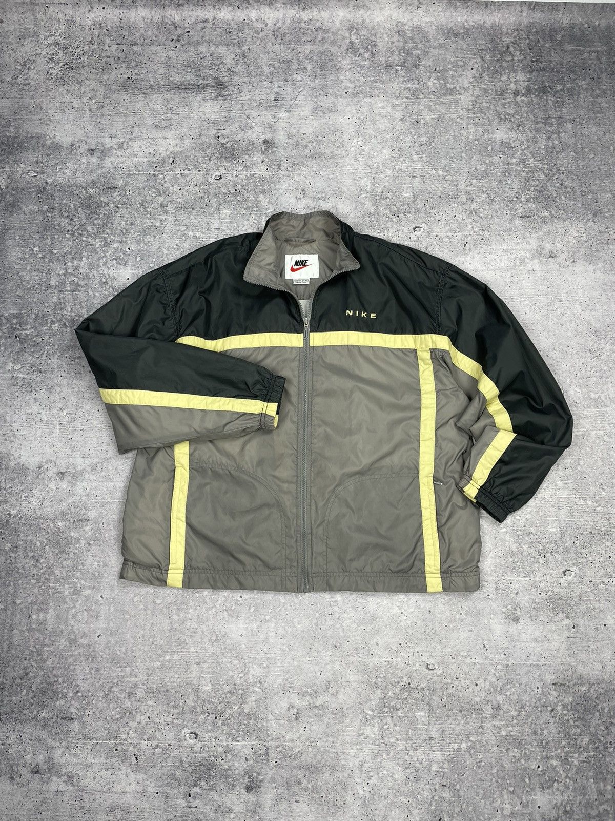 Nike × Vintage Vintage Nike 90’s Y2K Style Drill Nylon Big Back Logo Bomber Size US S / EU 44-46 / 1 - 1 Thumbnail