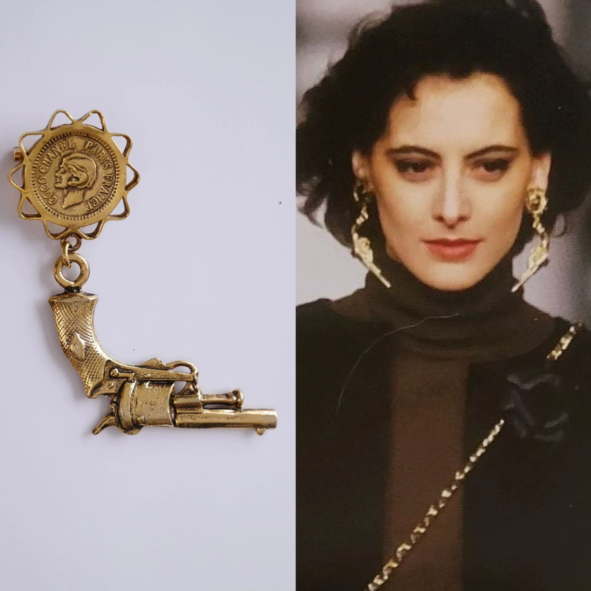 Chanel Chanel 1987 Miss Coco & Gun Brooch Size ONE SIZE - 3 Thumbnail