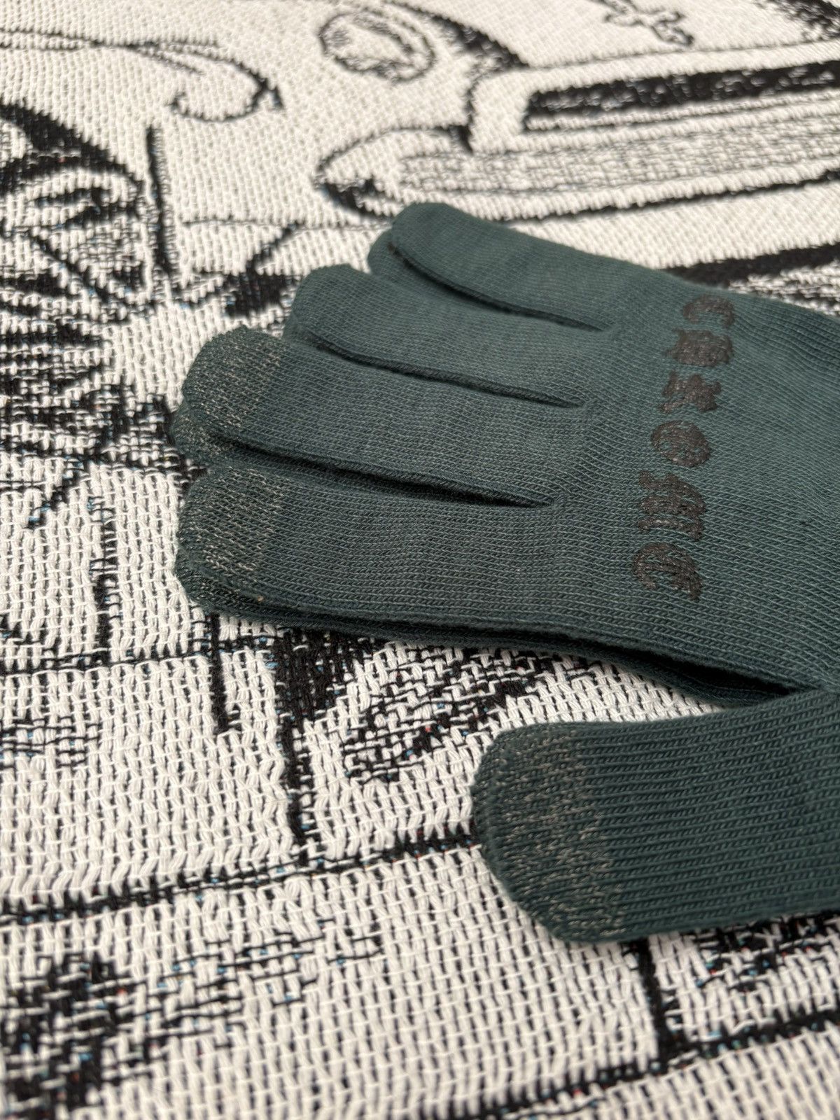 Chrome Hearts GLOVES WORK CHECKMATE MIDNIGHT GREEN Size ONE SIZE - 6 Thumbnail