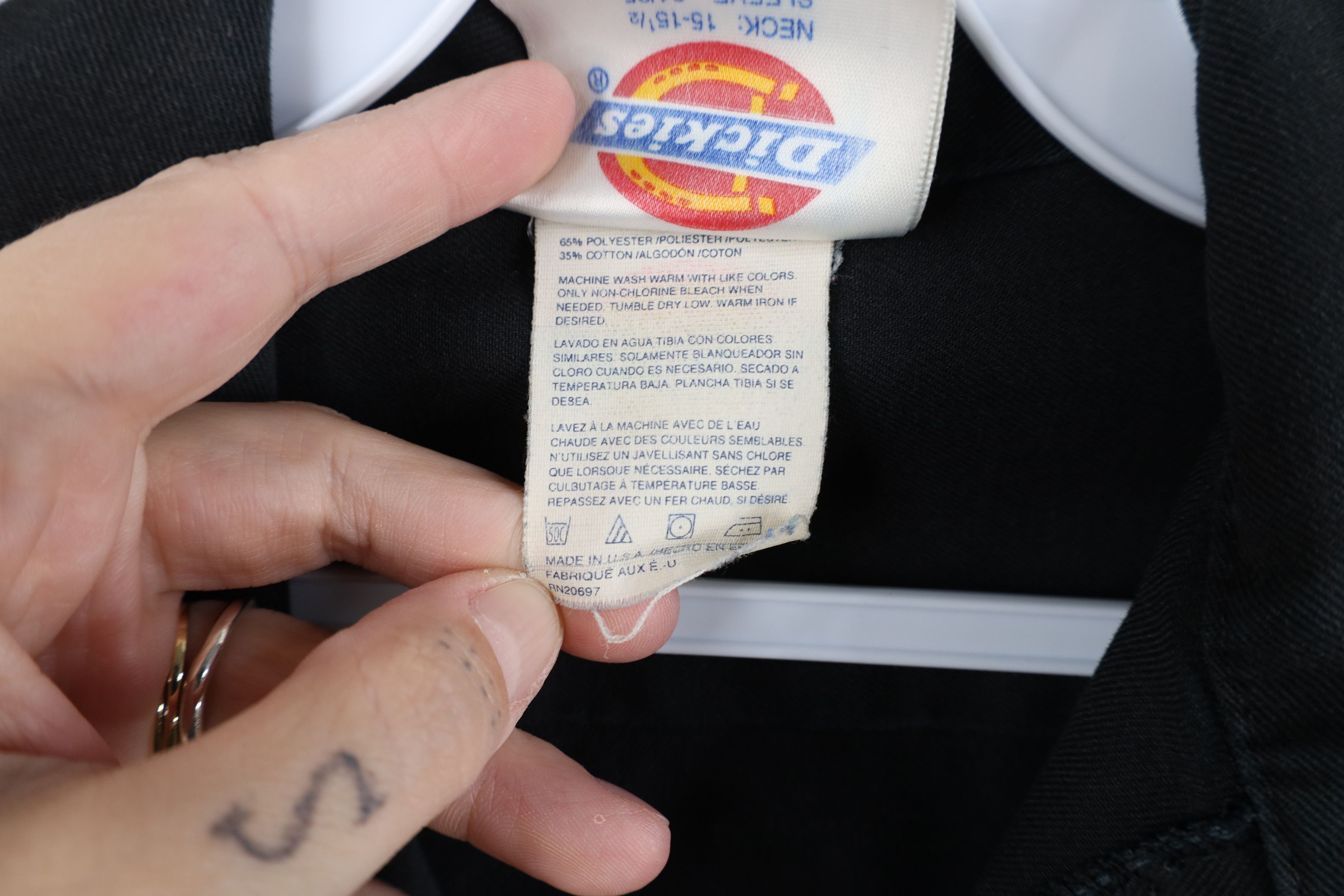 Dickies Vintage 90s Dickies Mechanic Work Button Shirt Black USA Size US M / EU 48-50 / 2 - 12 Thumbnail