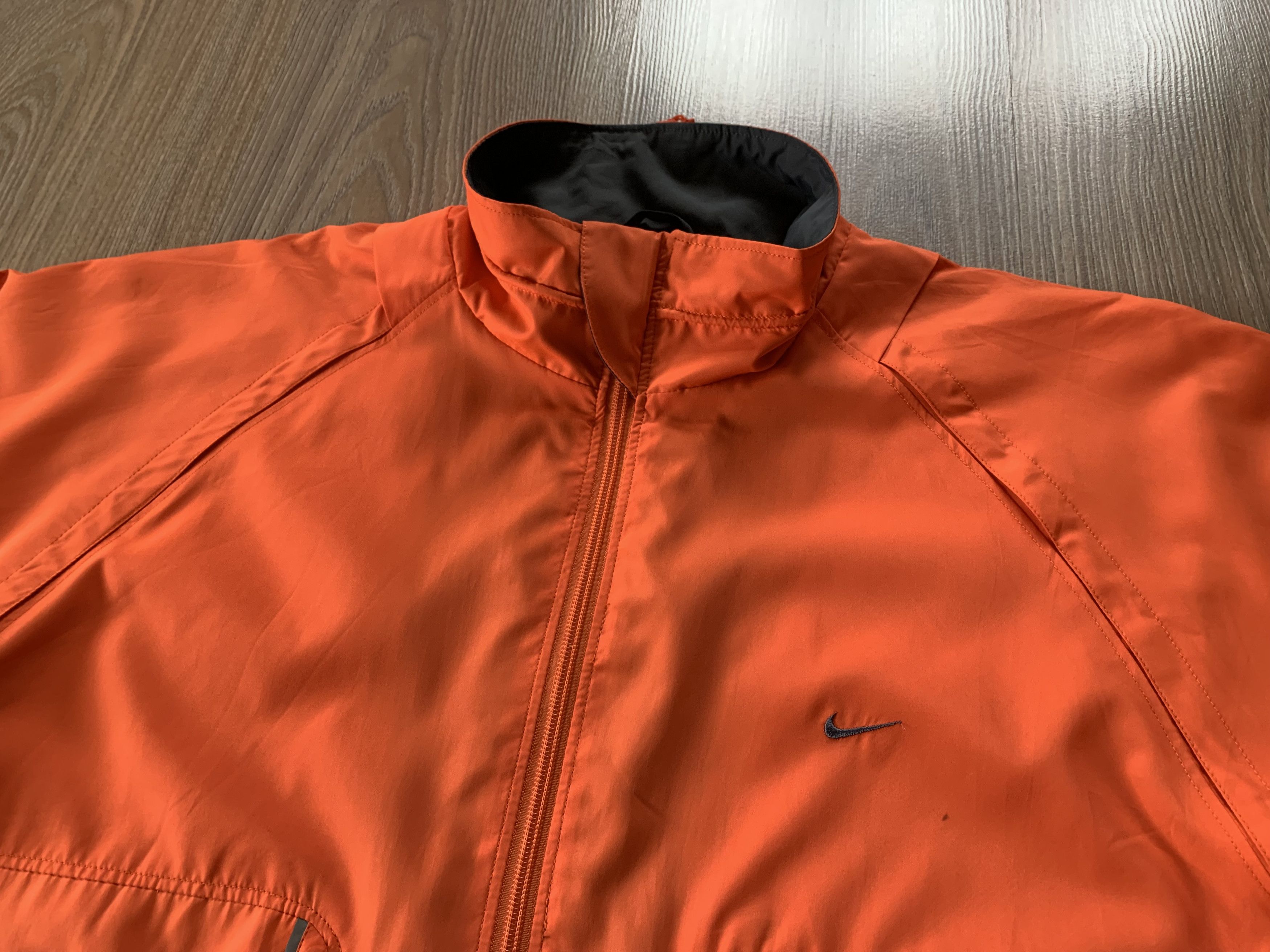 Nike × Vintage Nike Vintage Orange Nylon Reflective Running Jacket Size US L / EU 52-54 / 3 - 5 Thumbnail