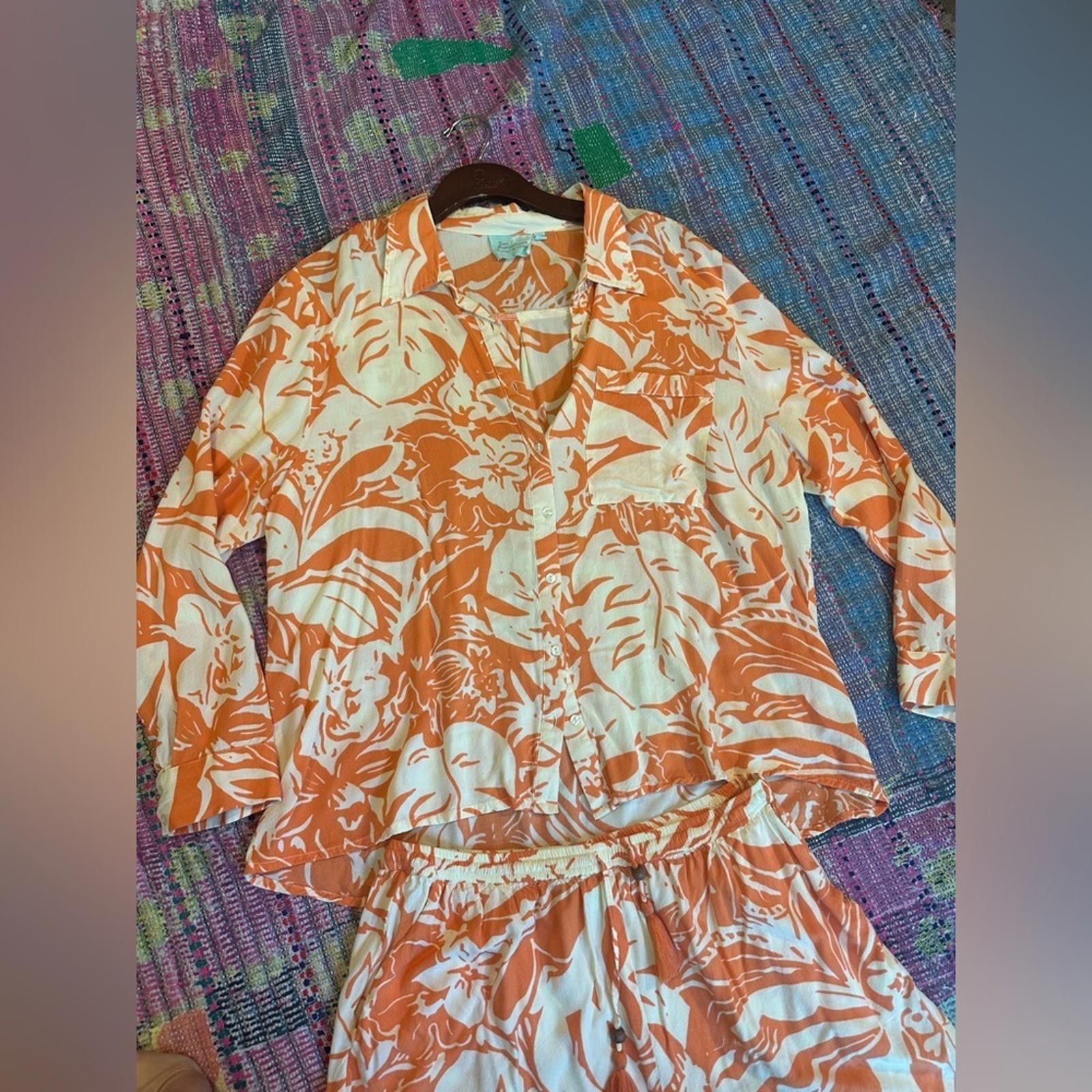 Other Free Destinations XL EUC Resort wear Set EUC Blouse Shorts Size XL / US 12-14 / IT 48-50 - 3 Thumbnail