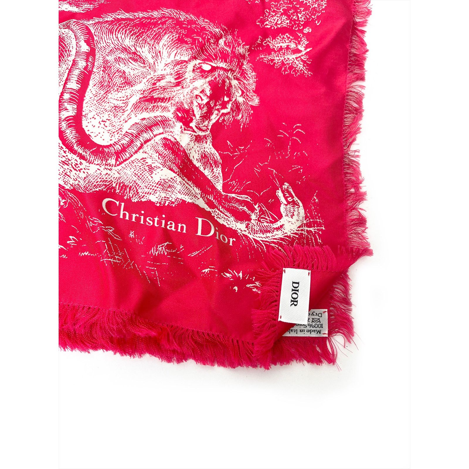 Dior Large red silk scarf with cream detailDior Size ONE SIZE - 1 Thumbnail