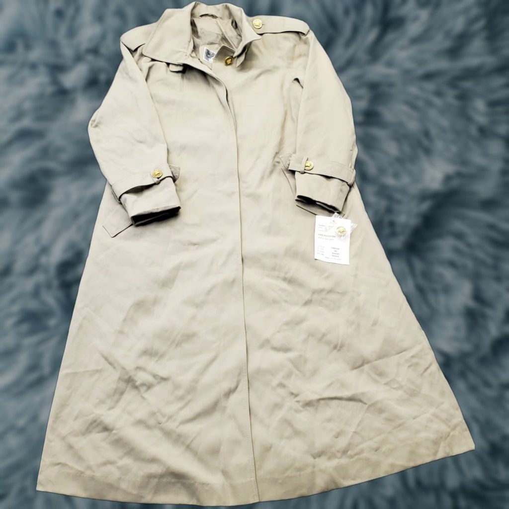 Vintage Gallery Trench Coat Womens Size 6P Tan Lined Long Sleeve Collared Button Front Jacket Size M / US 6-8 / IT 42-44 - 1 Thumbnail