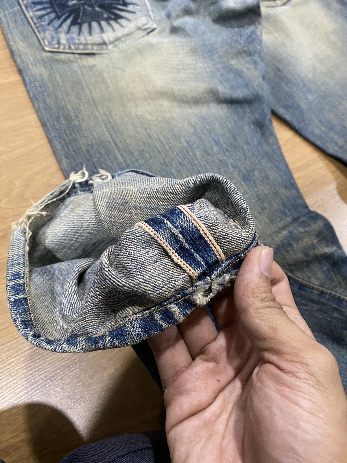 Japanese Brand Black Flame Aging Wash Selvedge Denim Made Japan Size US 30 / EU 46 - 10 Thumbnail