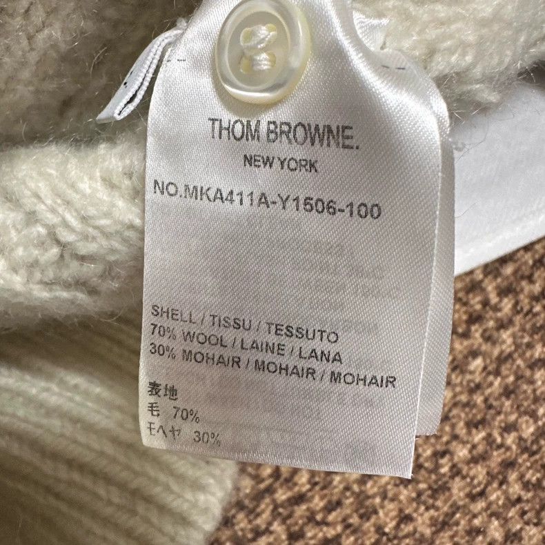 Thom Browne Thom Browne Classic white round neck sweater Size US XL / EU 56 / 4 - 4 Thumbnail