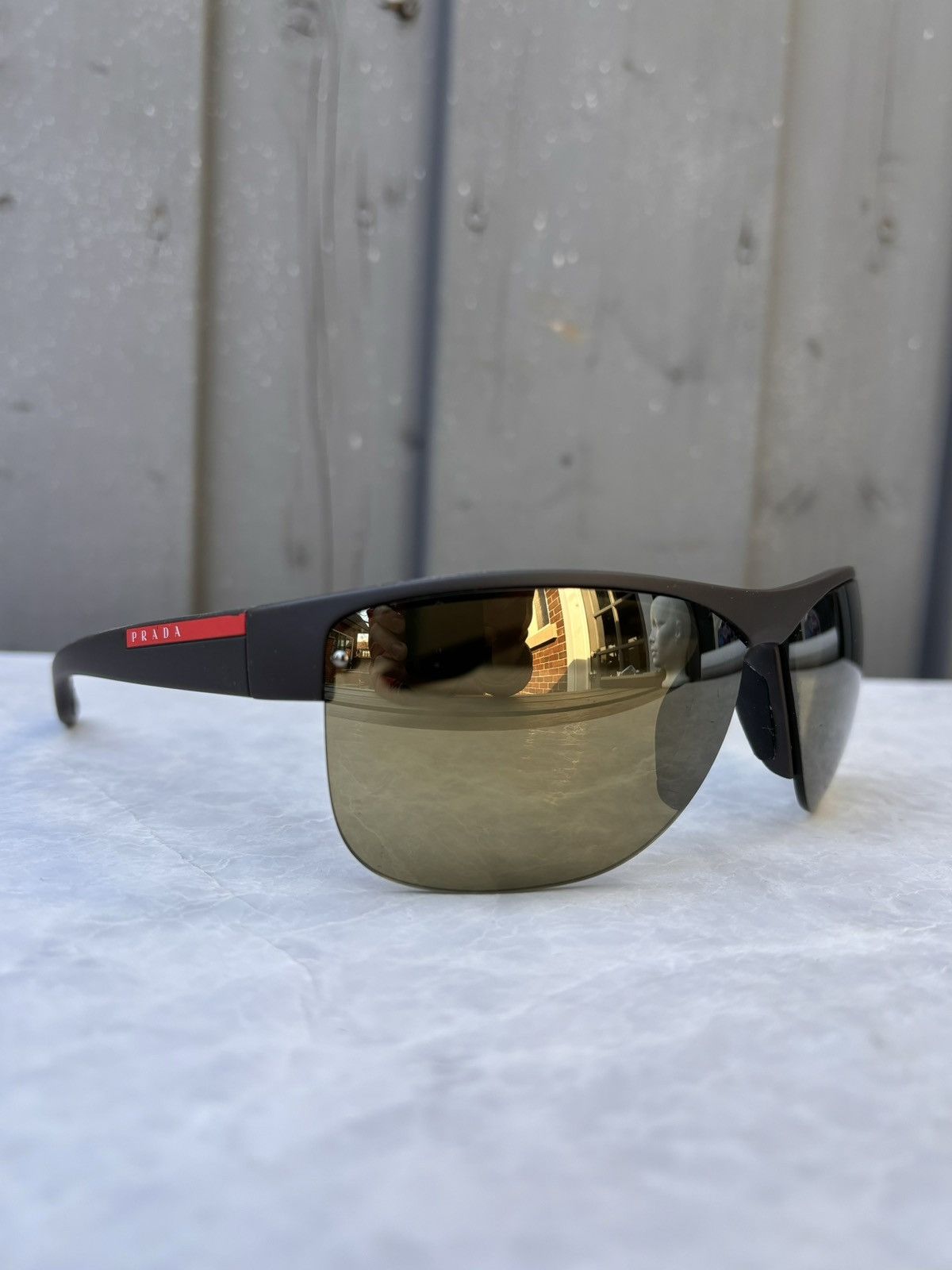 2000s Prada Sunglasses Linea Rossa Sport Half Rin SPS 17U Y2