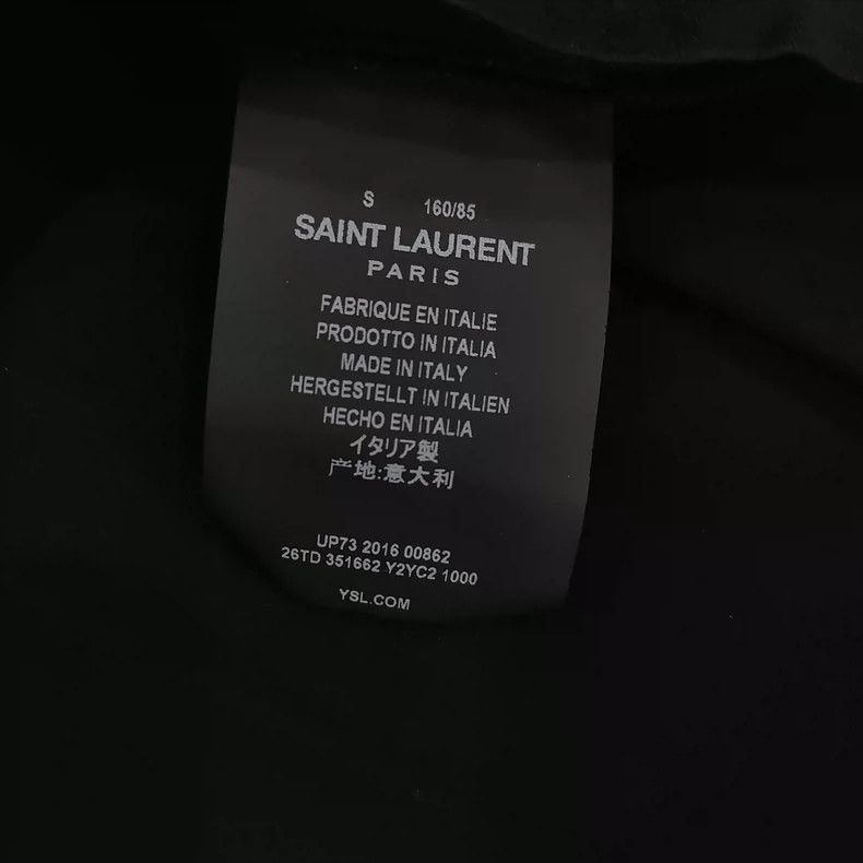 Saint Laurent Paris Saint Laurent Paris Black thin round neck short sleeve Size S / US 4 / IT 40 - 8 Thumbnail