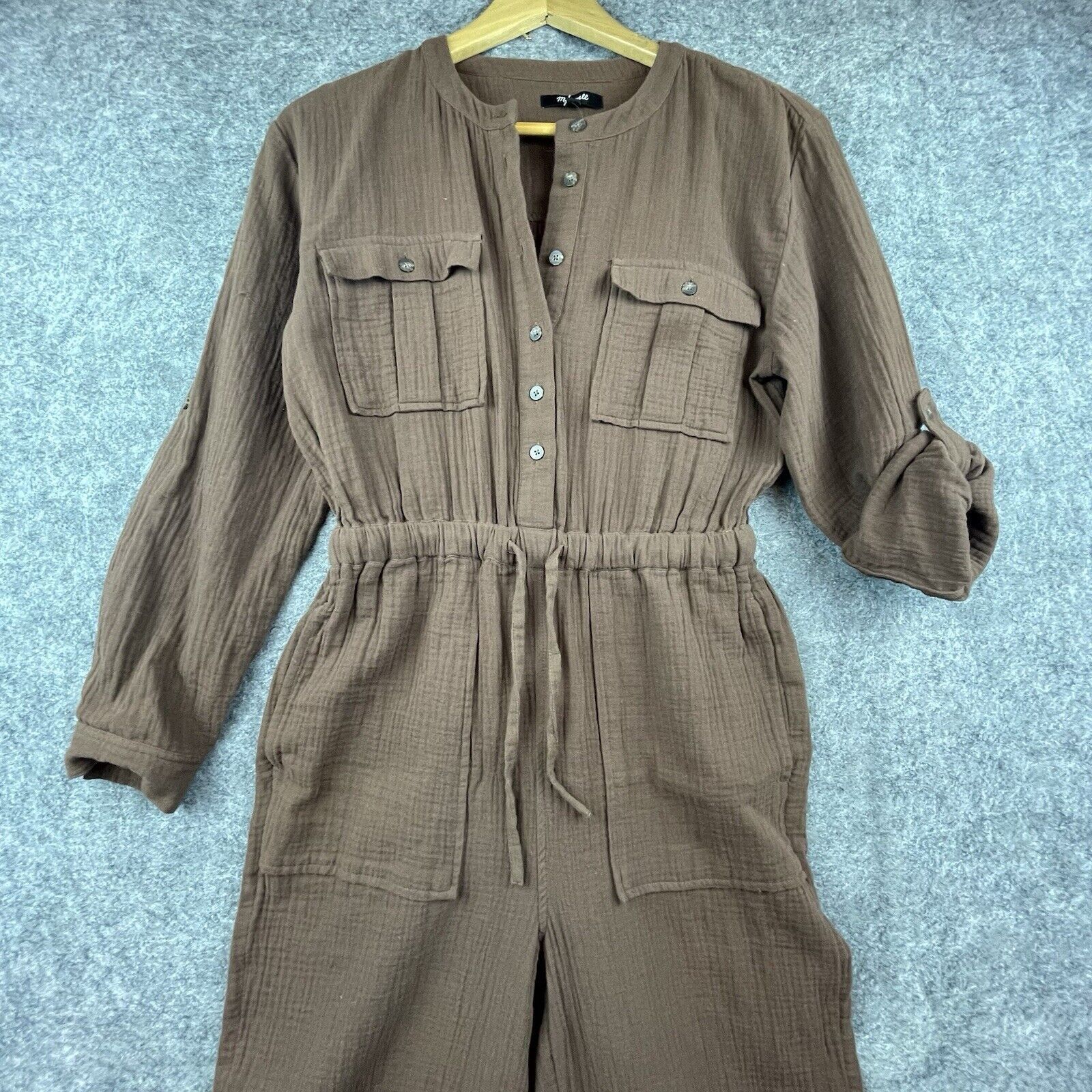 Madewell Madewell Jumpsuit Womens 2 Brown Cinch Waist Dolman Jogger Size 26" / US 2 / IT 38 - 2 Thumbnail