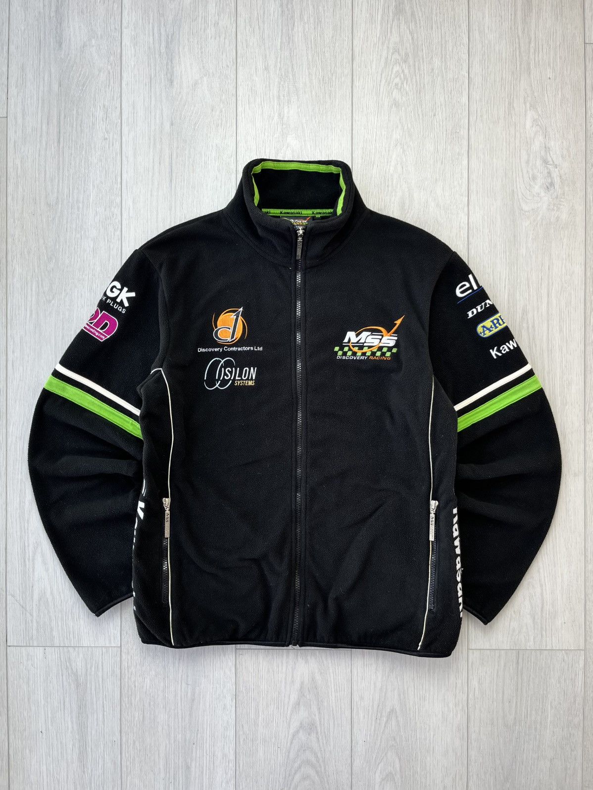 Japanese Brand Vintage Kawasaki Racing Fleece Jacket Center Logo Y2K 90s Size US S / EU 44-46 / 1 - 3 Thumbnail