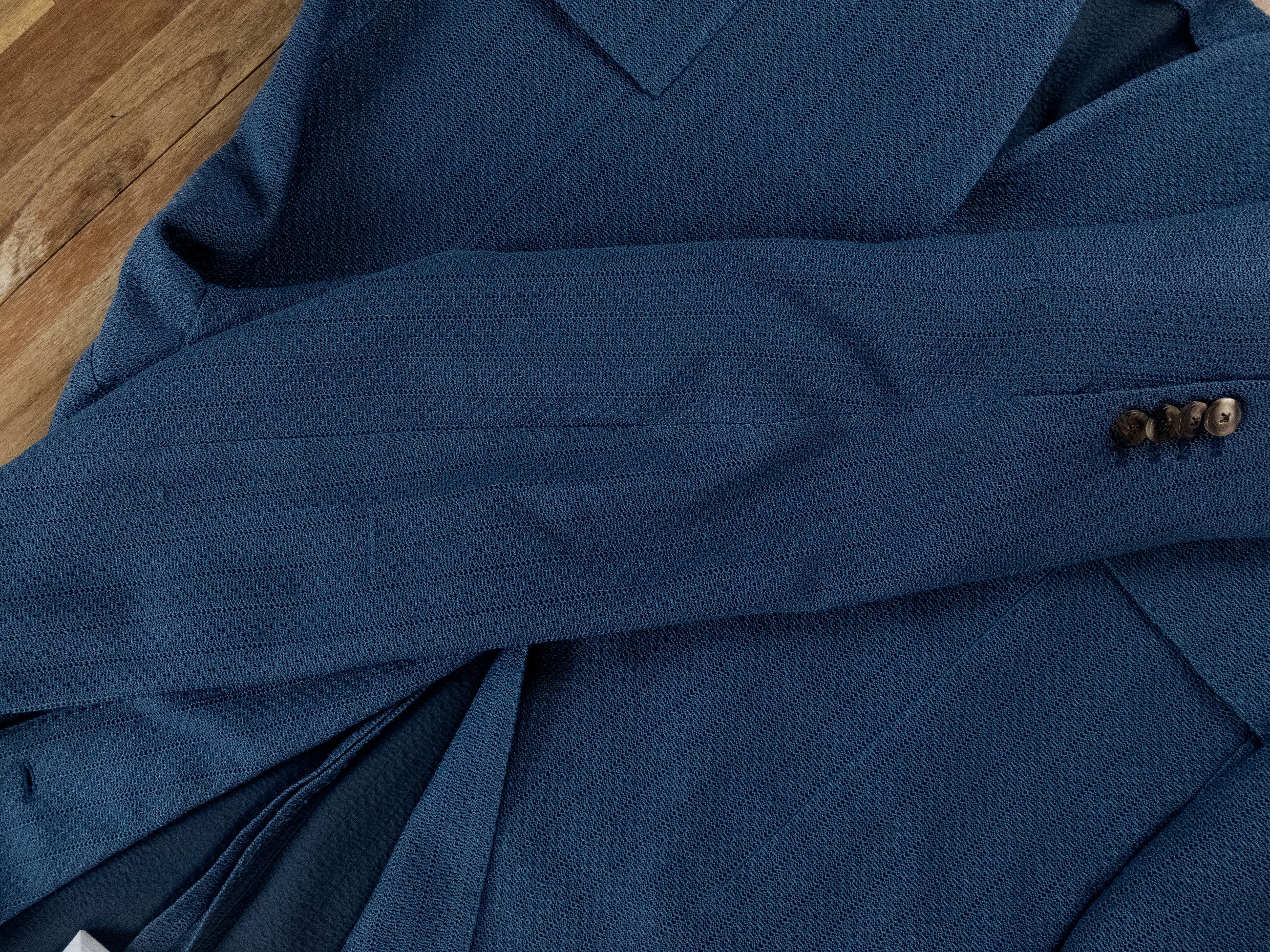 Lardini LARDINI blue knit effect cotton blazer jacket 44 54 Size 44R - 8 Thumbnail