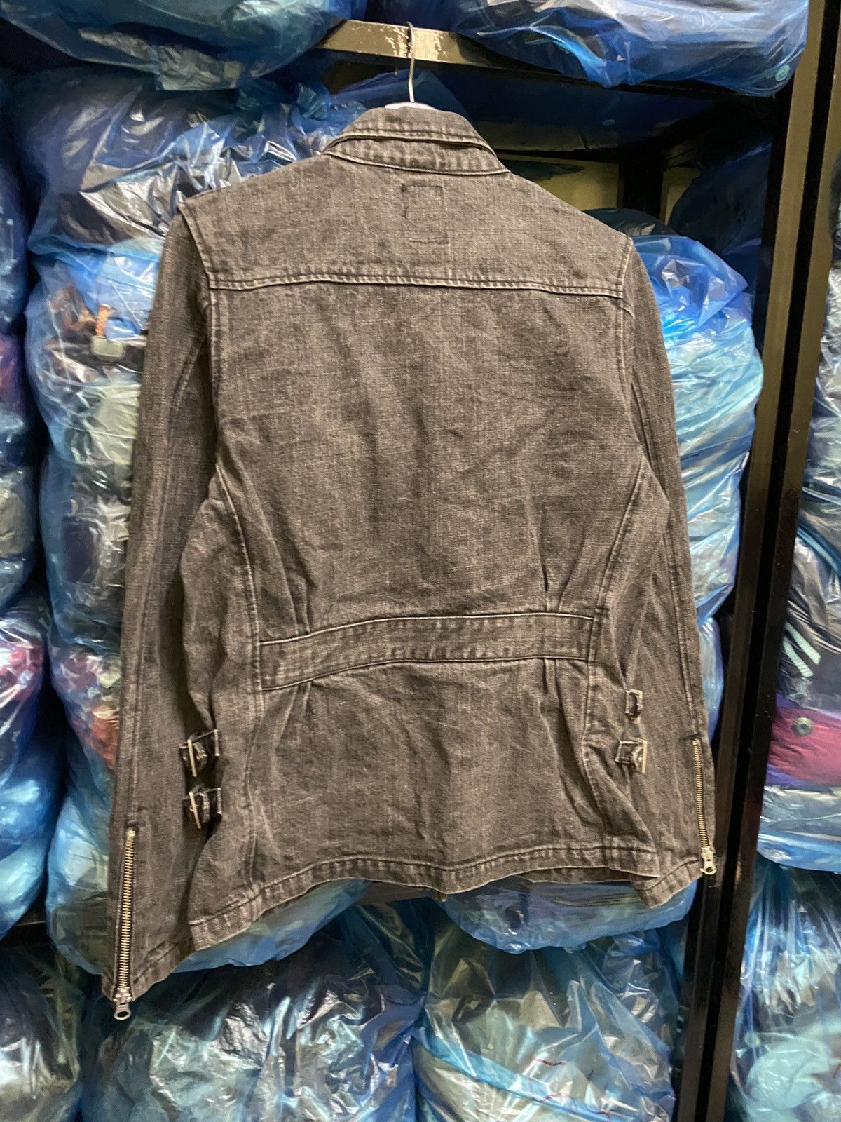 Japanese Brand Plus Create Denim Rider Jacket with Leather Pocket Panels Size US M / EU 48-50 / 2 - 11 Thumbnail