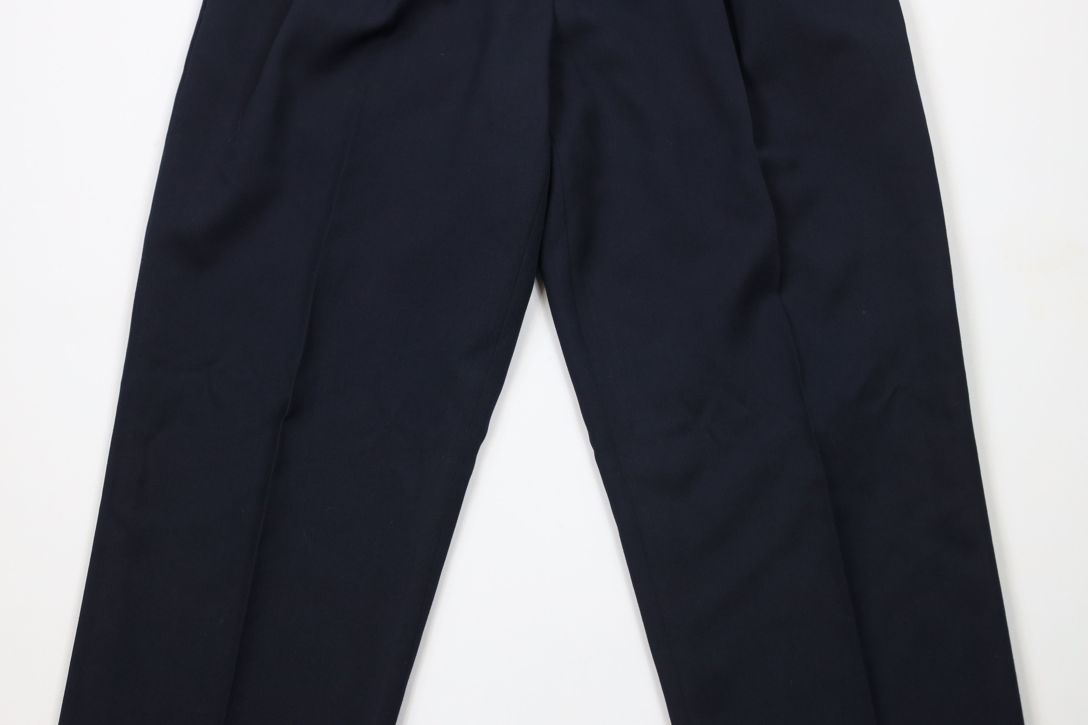 Vintage Vintage 90s Streetwear Pleated Cuffed Chino Pants Navy Blue Size US 32 / EU 48 - 3 Thumbnail