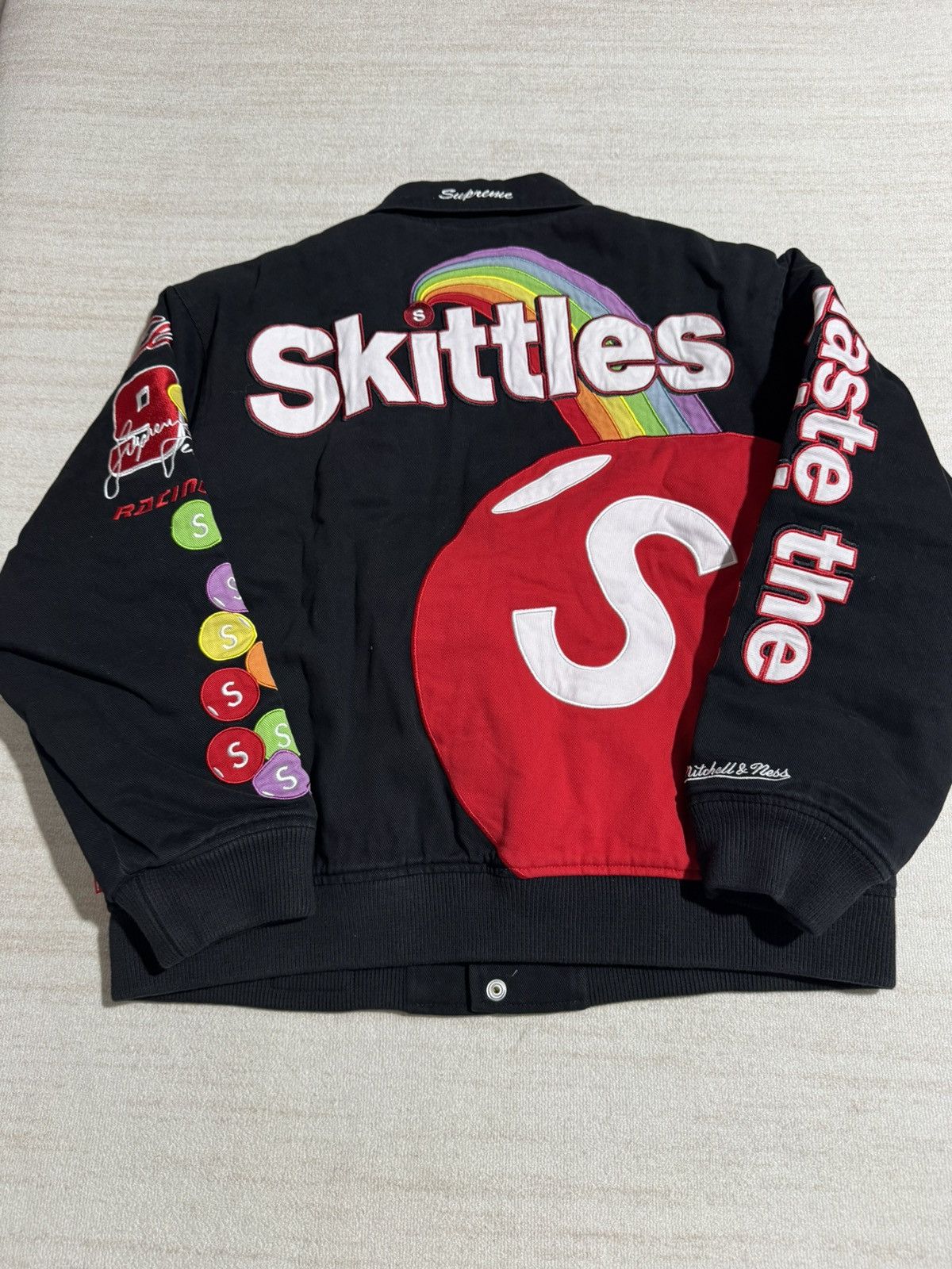 Supreme Supreme skittles Mitchell ness varsity jacket Size US M / EU 48-50 / 2 - 6 Thumbnail