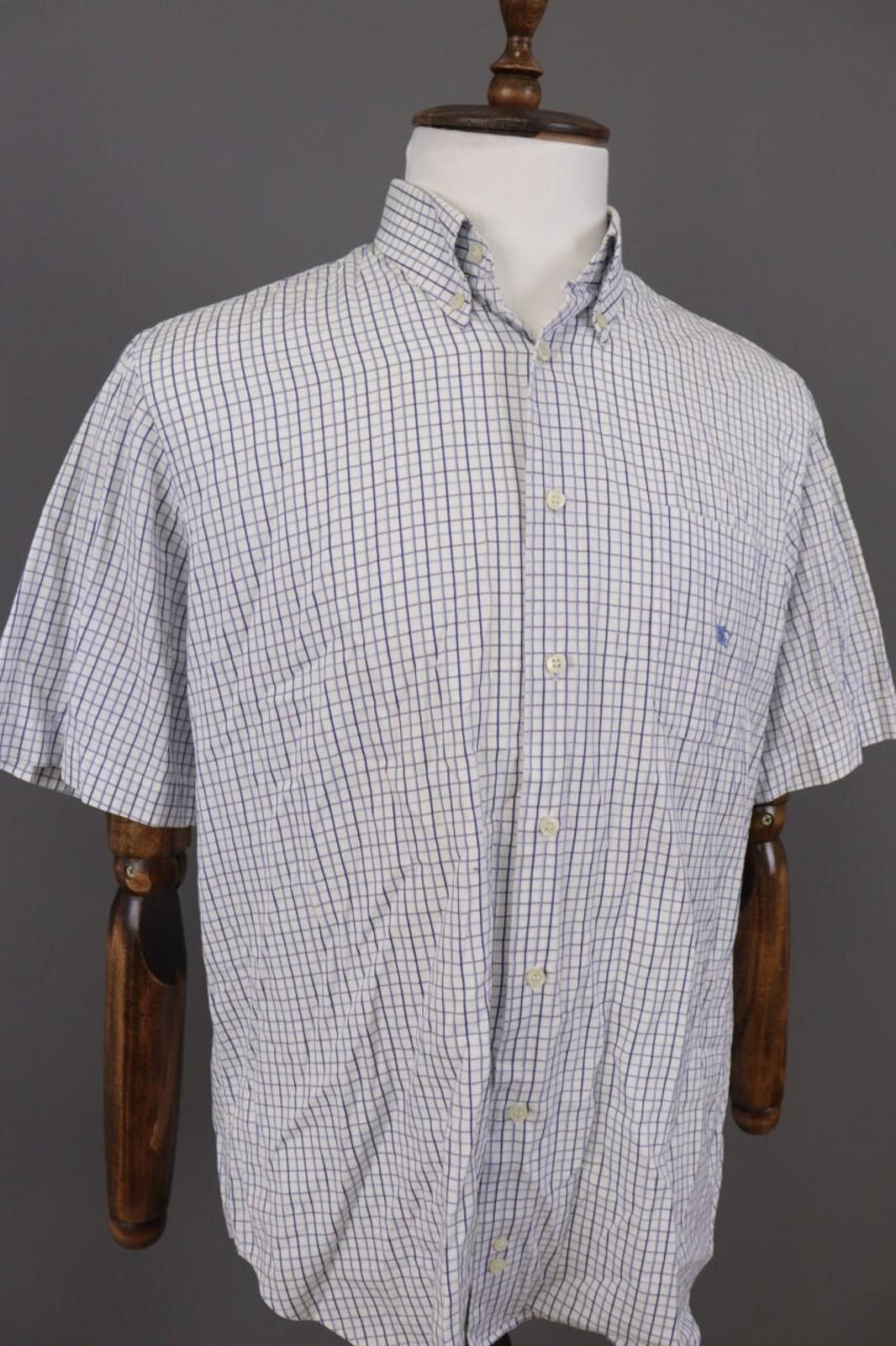 Designer Burberry London Blue Check Button Down Shirt Size 4 Size US M / EU 48-50 / 2 - 3 Thumbnail