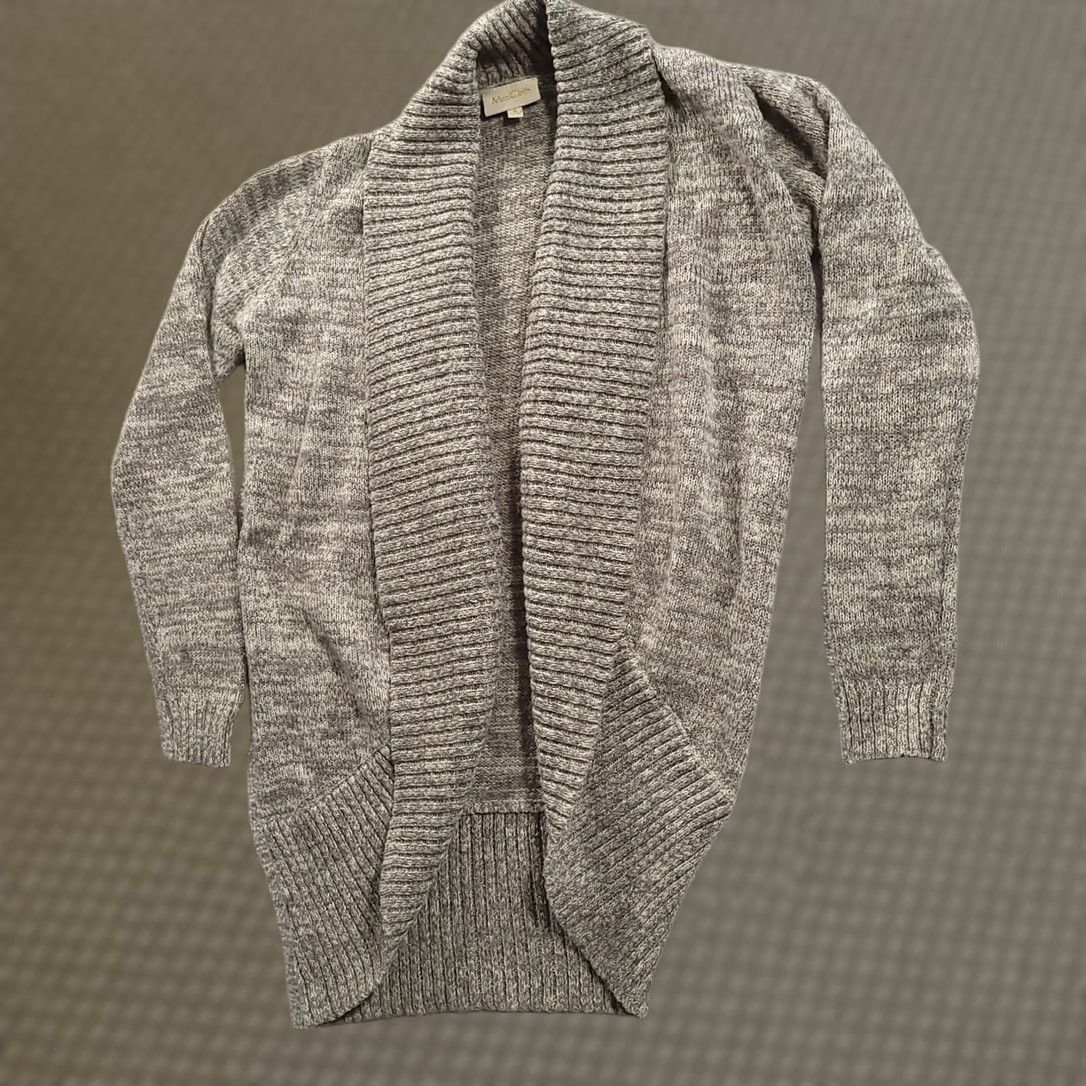 Vintage VINTAGE ModCloth Womens Open Cardigan Knit Heather Gray Sz Small Shawl Collar Size S / US 4 / IT 40 - 1 Thumbnail
