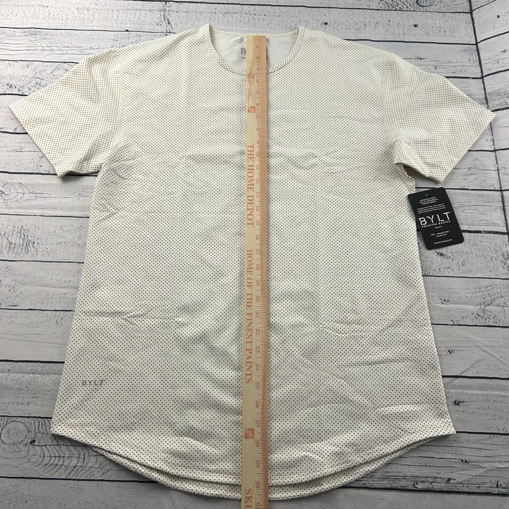 Vintage NEW BYLT Drop Cut Lux Short Sleeve Athletic Fit Polka Dot Shirt Men Large Ivory Mens Size US L / EU 52-54 / 3 - 5 Thumbnail