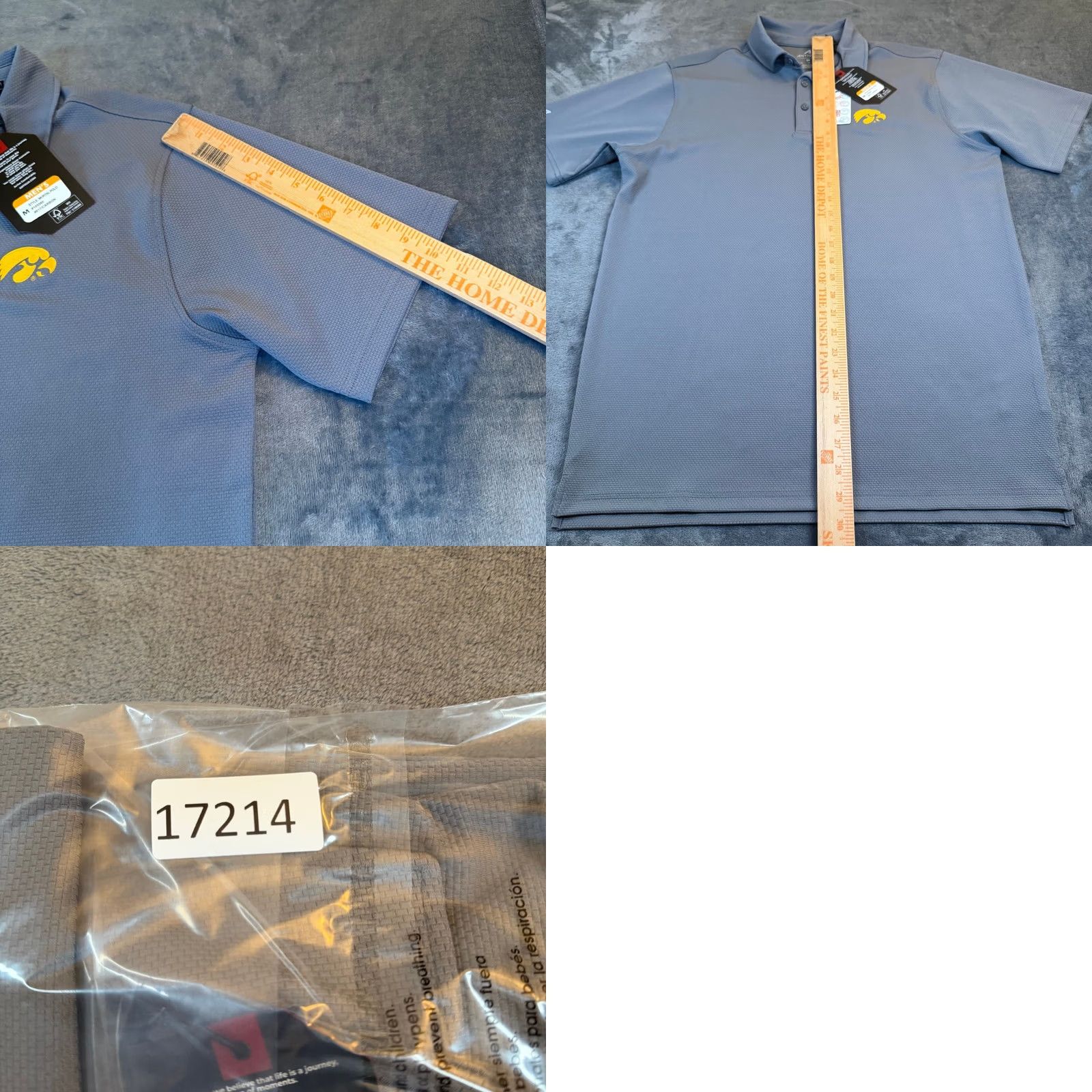 Vintage Antigua Mortal Polo Shirt Mens Medium Carbon Gray 105560 NWT Iowa Hawkeyes NCAA Collegiate Golf Performance Textured Polo Men’s Medium Carbon Gray Size US M / EU 48-50 / 2 - 8 Thumbnail