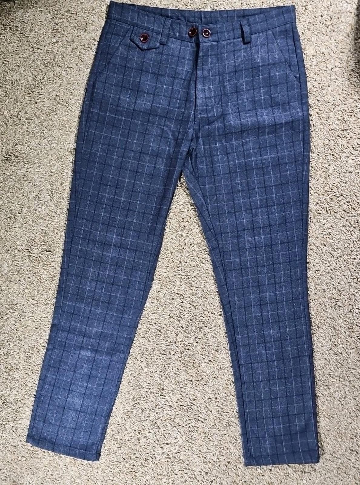 The Unbranded Brand Plaid Windowpane Dress Pants 31x29 Size US 36 / EU 52 - 1 Thumbnail