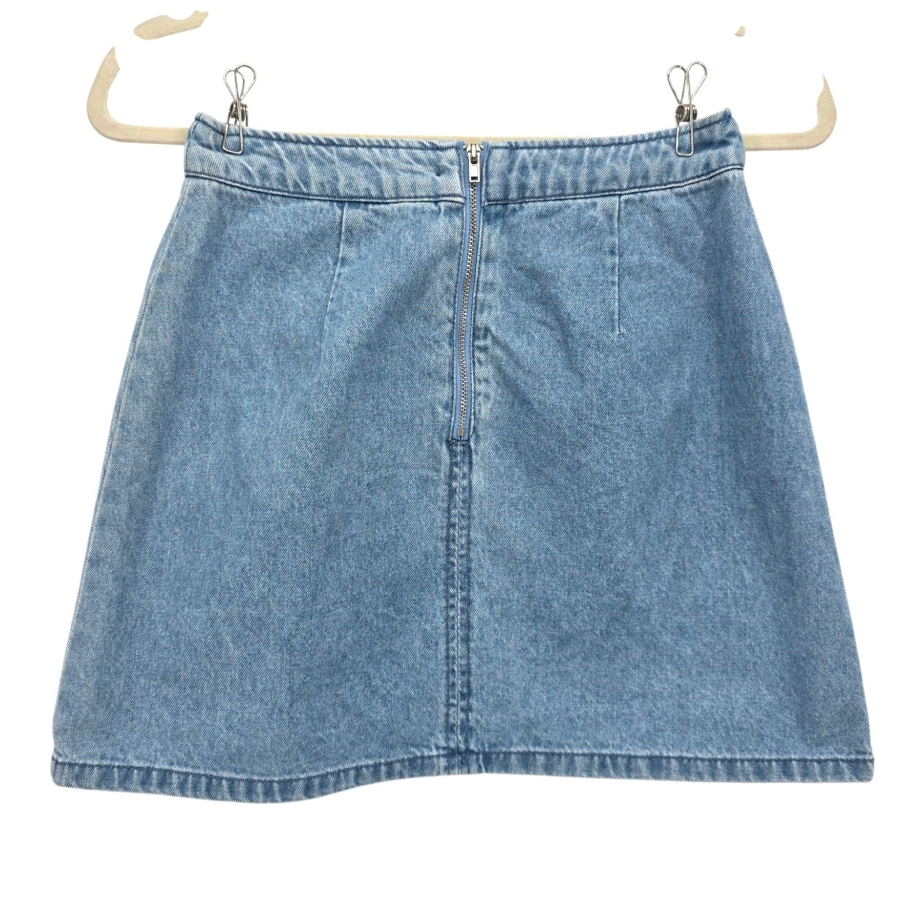 H&M H&M X Coachella Womens 4 Skirt Mini Embroidered Floral Denim Size 27" / US 4 / IT 40 - 3 Thumbnail