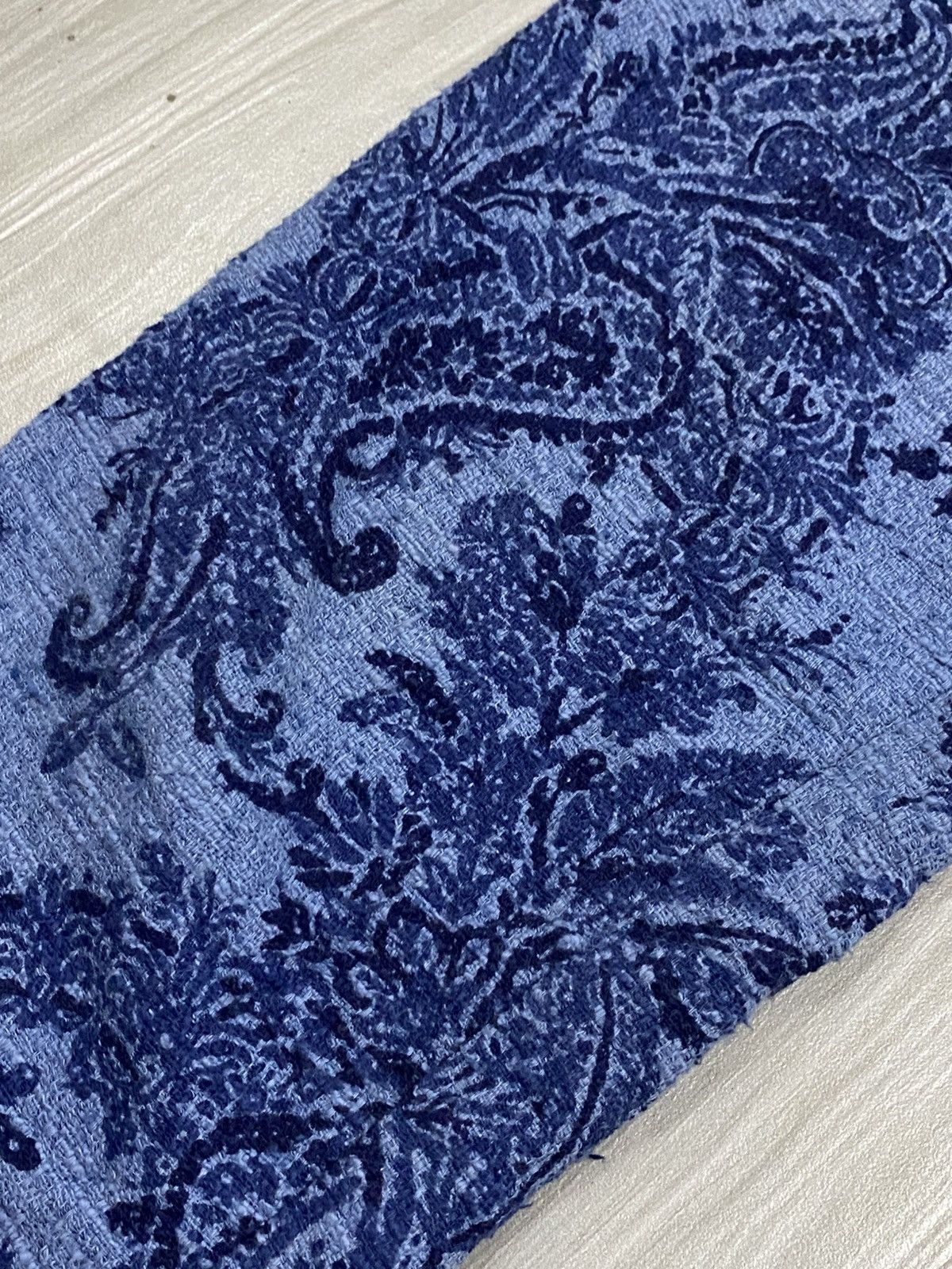 Japanese Brand Gallardagalante Indigo Paisley Jacquard Trousers (Size 1) Size US 28 / EU 44 - 6 Thumbnail