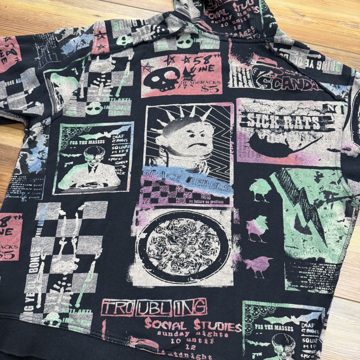 Other Vintage Y2K Grunge Punk Patchwork Goth Skate Zip Up Hoodie Size US L / EU 52-54 / 3 - 3 Thumbnail