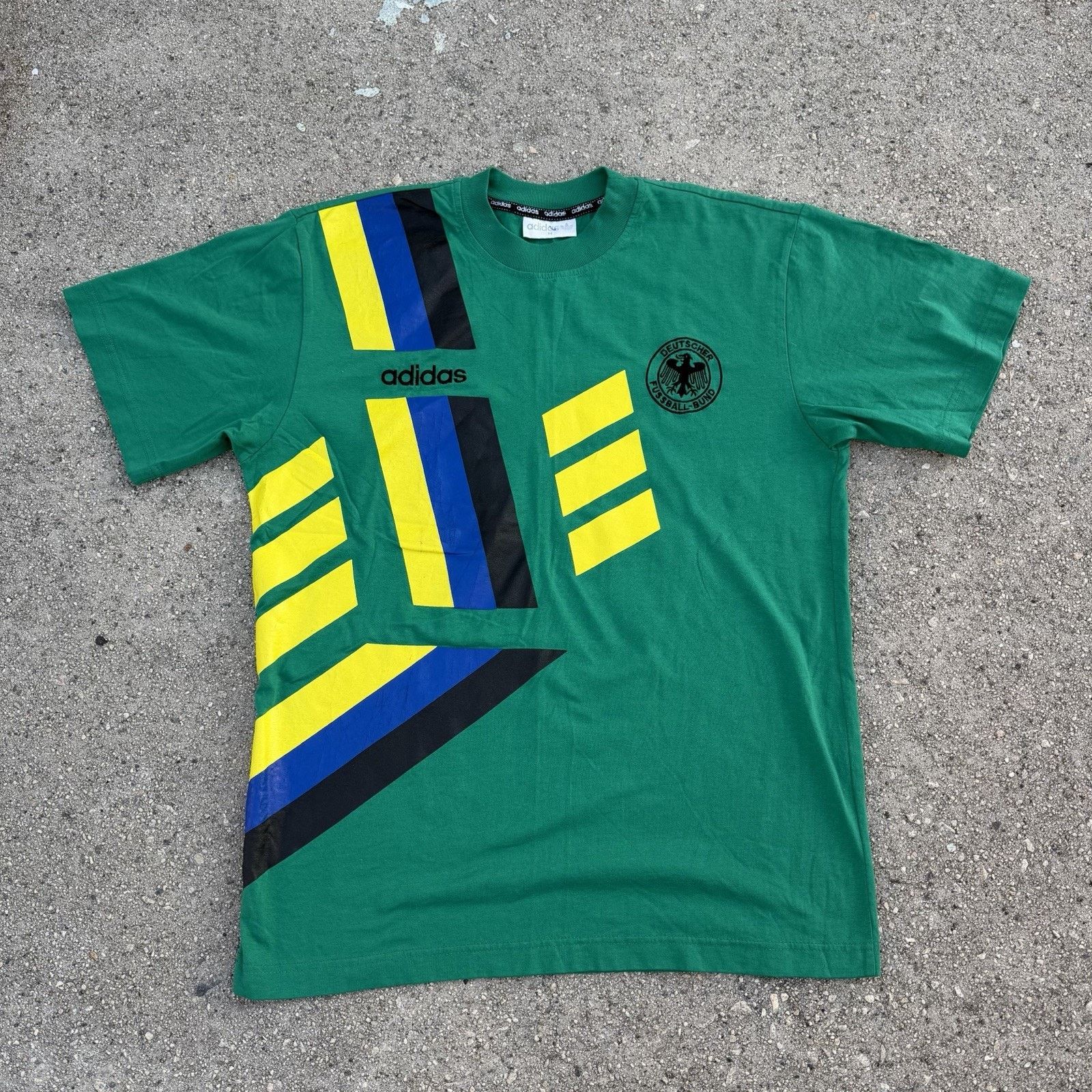 Adidas × Vintage Vintage 90s Adidas Germany Soccer Football Green Tee T-Shirt Size US M / EU 48-50 / 2 - 3 Thumbnail