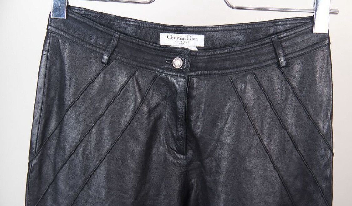 Dior Christian Dior Galliano 2002 Leather Biker Pants Rockstar Size 27" / US 4 / IT 40 - 3 Thumbnail