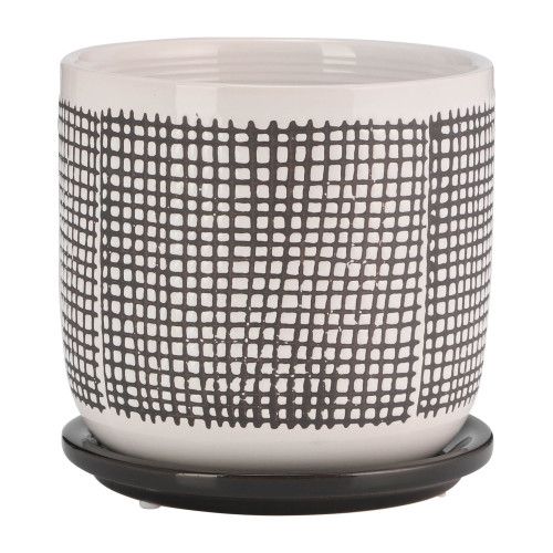 Designer × Homemade 6" MESH DESIGN PLANTER W/ SAUCER, GRAY Size US L / EU 52-54 / 3 - 3 Thumbnail