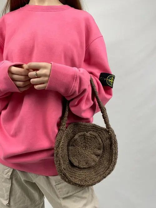 Handmade Handmade Knit Crochet Cute Bag Vintage Retro Style Size ONE SIZE - 1 Thumbnail