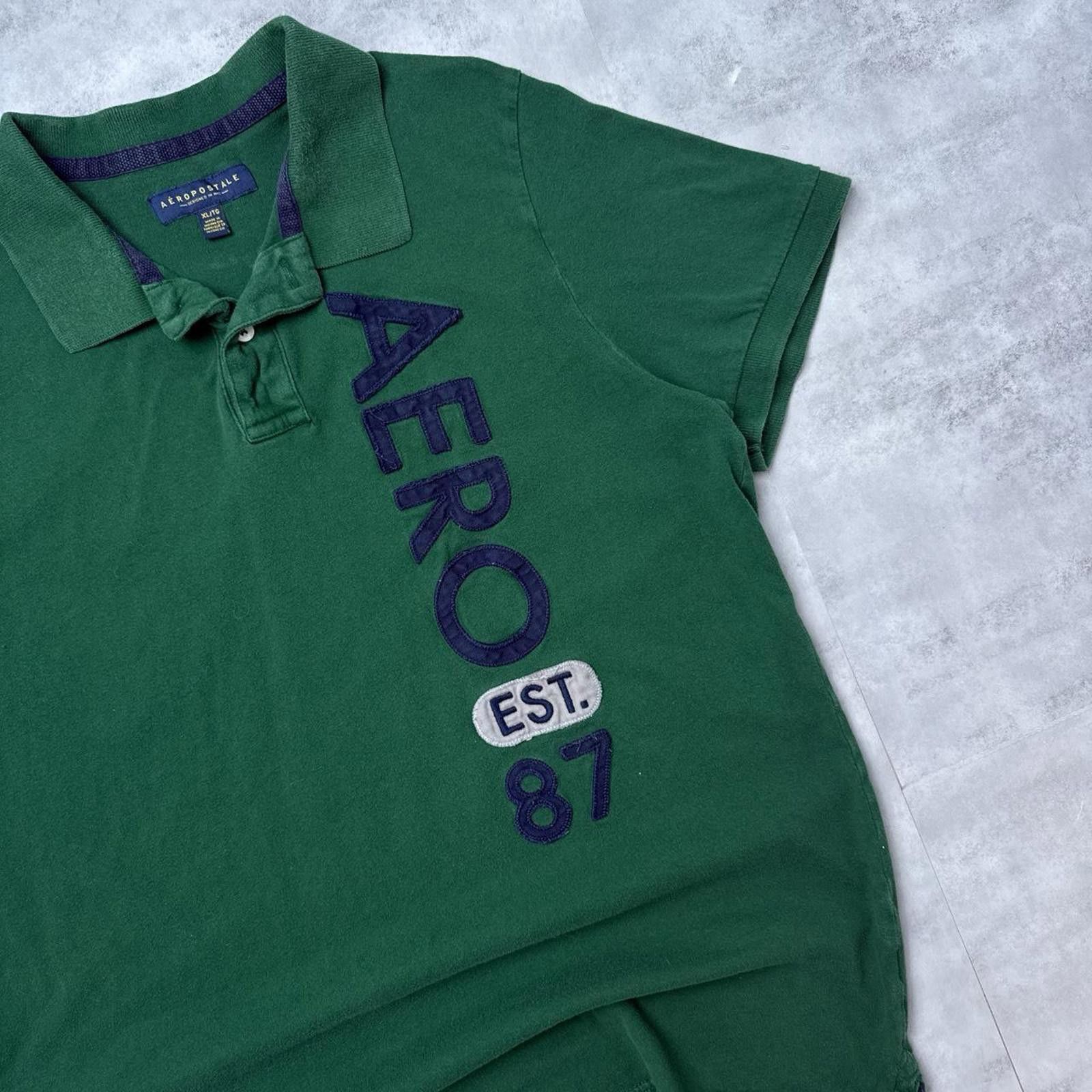 Aeropostale Y2K Aeropostale 00s Green Polo Shirt Size US XL / EU 56 / 4 - 3 Thumbnail