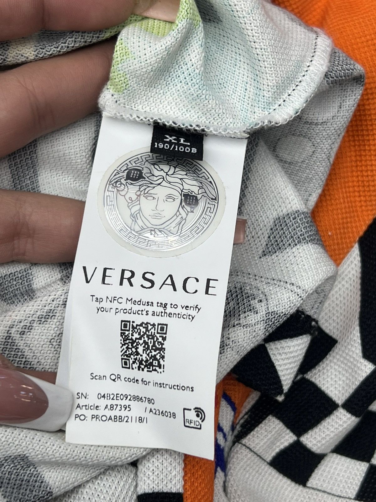 Versace Versace Multicolor Collage Print Taylor-Fit Polo Size US XL / EU 56 / 4 - 10 Thumbnail