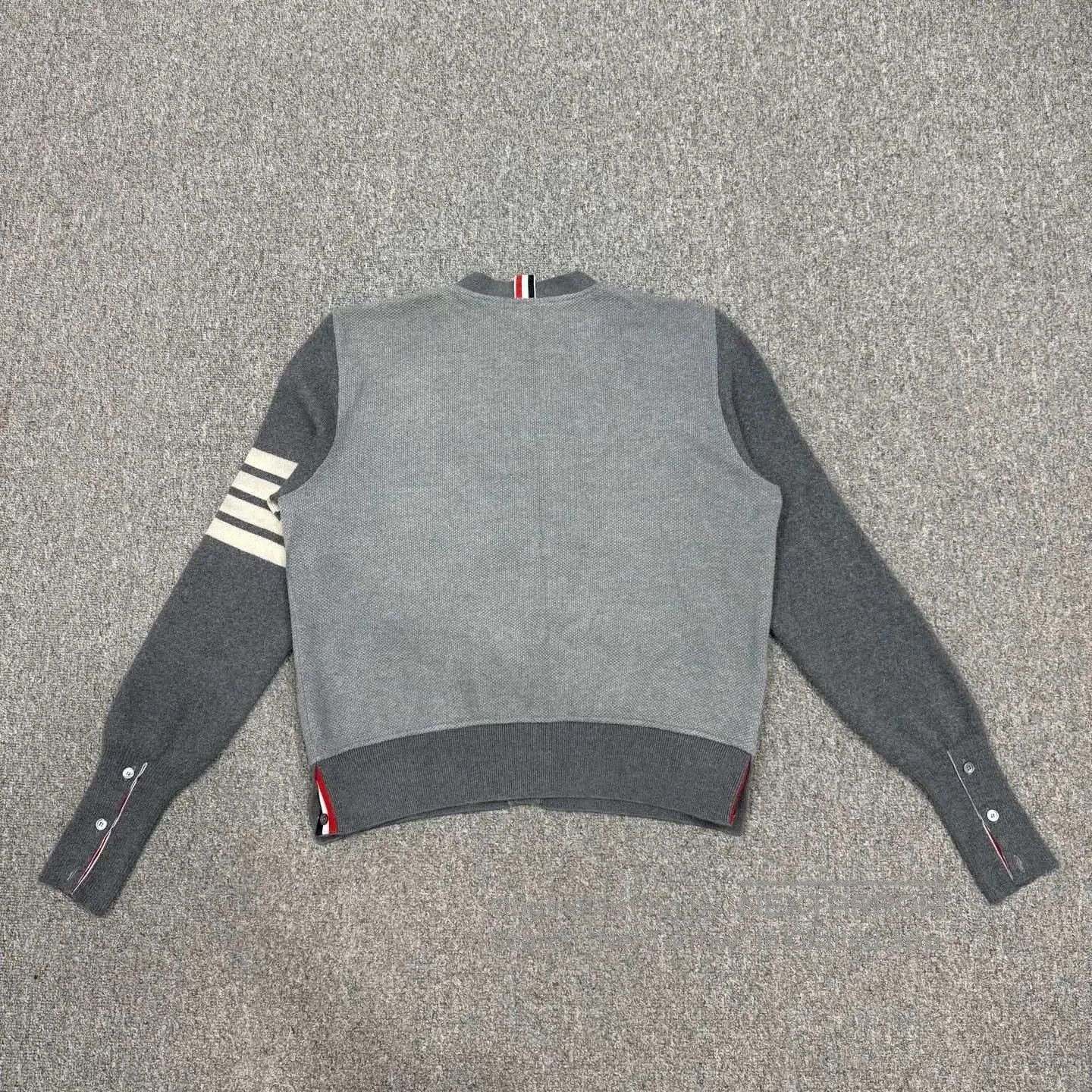 Thom Browne Thom Browne Gray Striped Cardigan. Size US M / EU 48-50 / 2 - 2 Thumbnail
