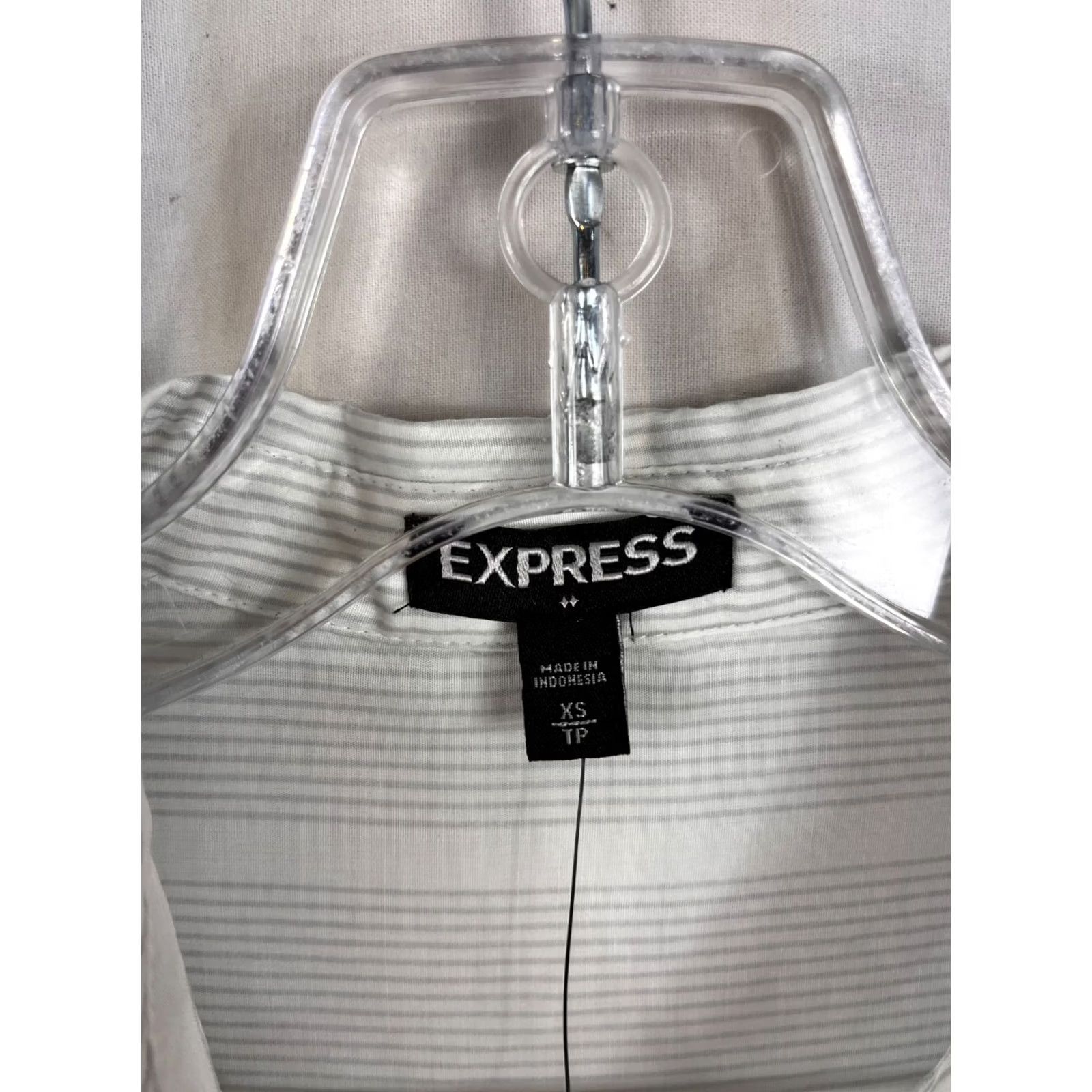 Express Express Womens Button Up Blouse shirt Striped Long sleeve Pockets Dragon stripe XS Size XS / US 0-2 / IT 36-38 - 6 Thumbnail