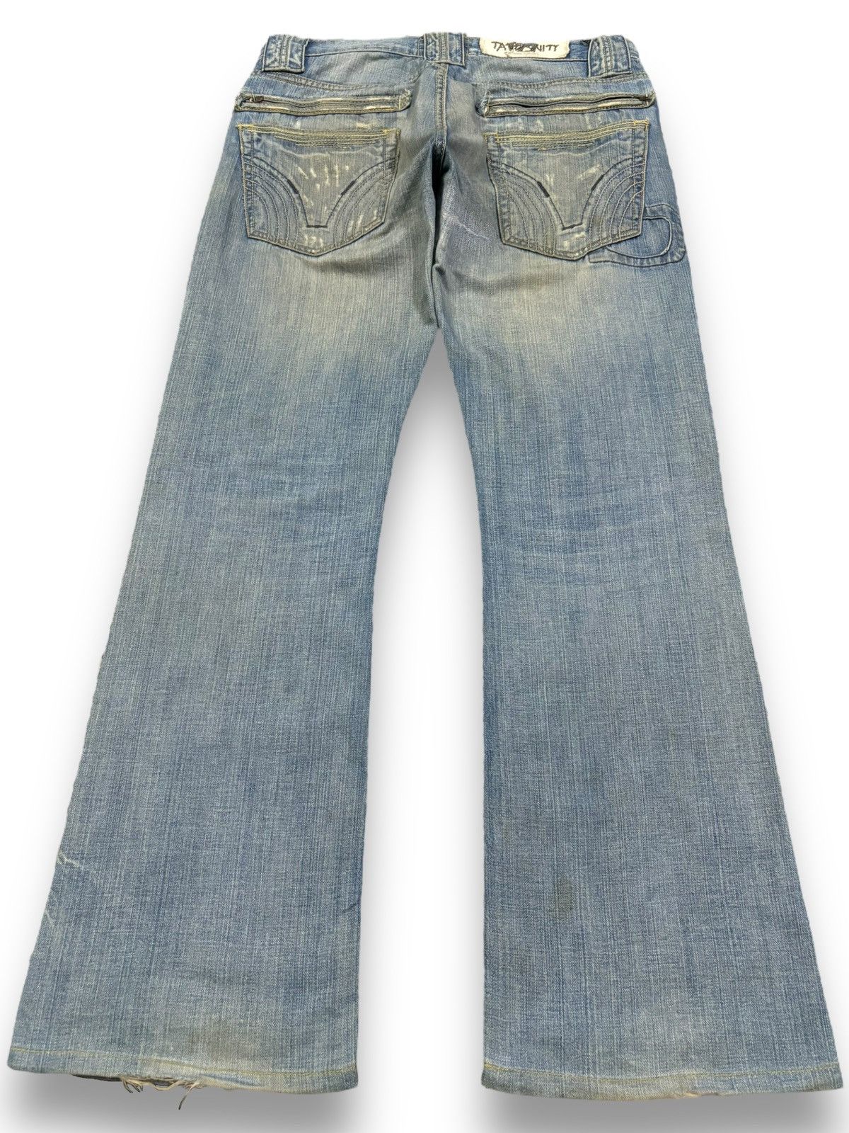 Tornado Mart Vintage Taverniti Sacha Mud Wash Flare Distressed Jeans Size US 32 / EU 48 - 2 Thumbnail
