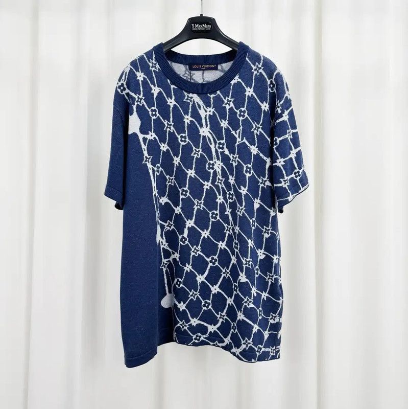 Louis Vuitton Louis Vuitton Blue Knit Short Sleeve T-Shirt 0089 Size US M / EU 48-50 / 2 - 1 Thumbnail