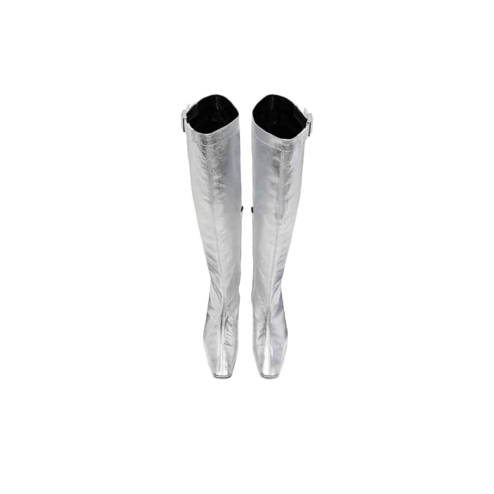 Tom Ford o1loc1c0924 W3276 Leather Overknee Boots in Silver Size US 11 / IT 41 - 3 Thumbnail