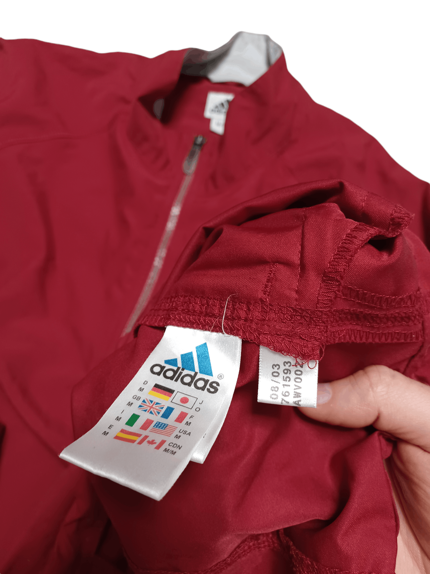 Adidas 2003 ADIDAS VINTAGE NYLON DRILL 1/4 ZIP SWEATSHIRT Size US M / EU 48-50 / 2 - 3 Thumbnail