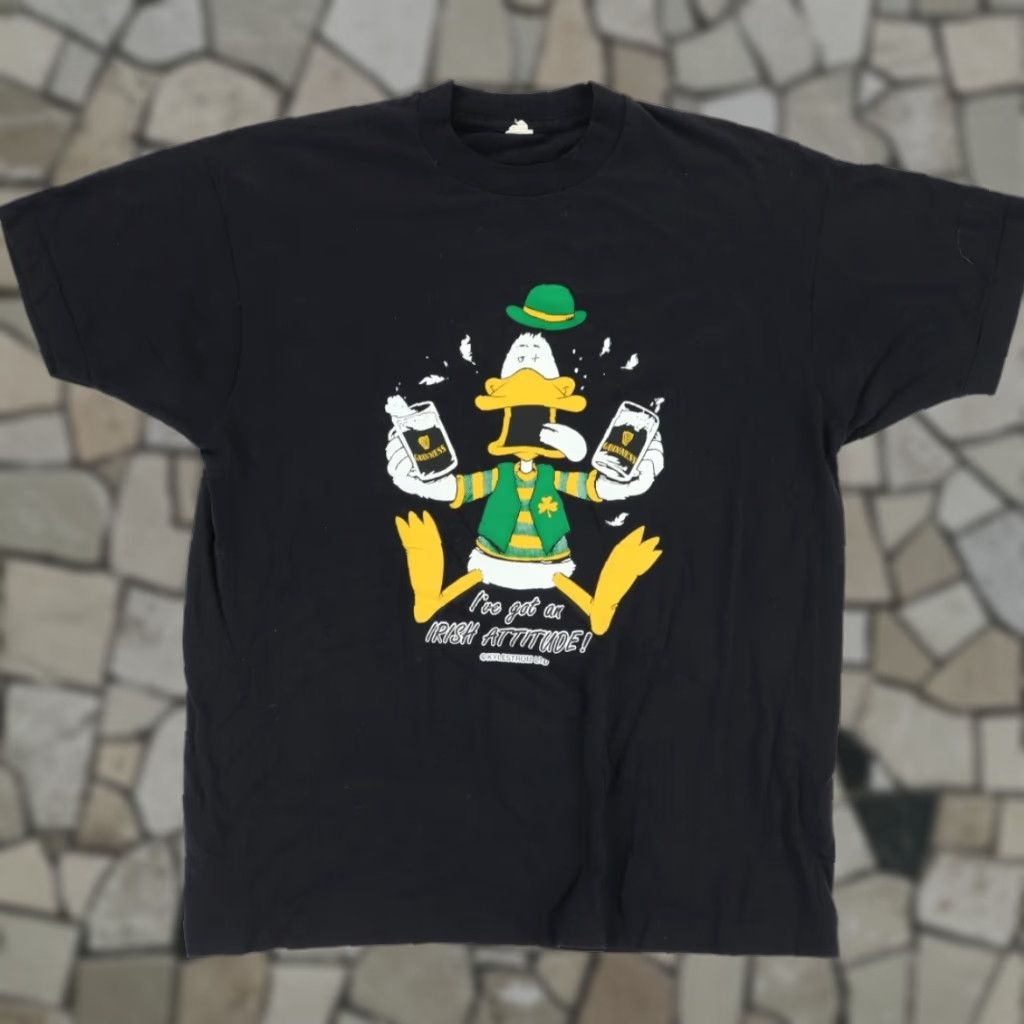 Vintage VTG Screen Stars Guiness St Patrick Duck Solid T-Shirt Black Men's L Size US L / EU 52-54 / 3 - 1 Thumbnail