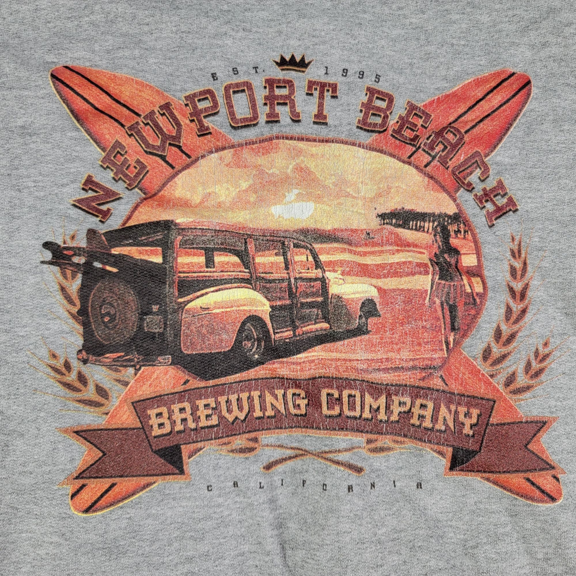 Hanes Newport Beach Brewing Company California Mens 2XL Gray Sweat Size US XXL / EU 58 / 5 - 3 Thumbnail