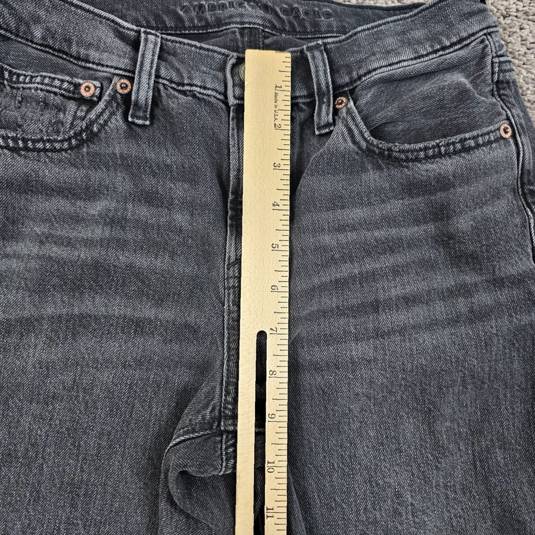American Eagle Outfitters VINTAGE American Eagle Womens Jeans 2 Black Bootcut Distressed Stretch Denim 90s Small Waist Size 26" / US 2 / IT 38 - 4 Thumbnail