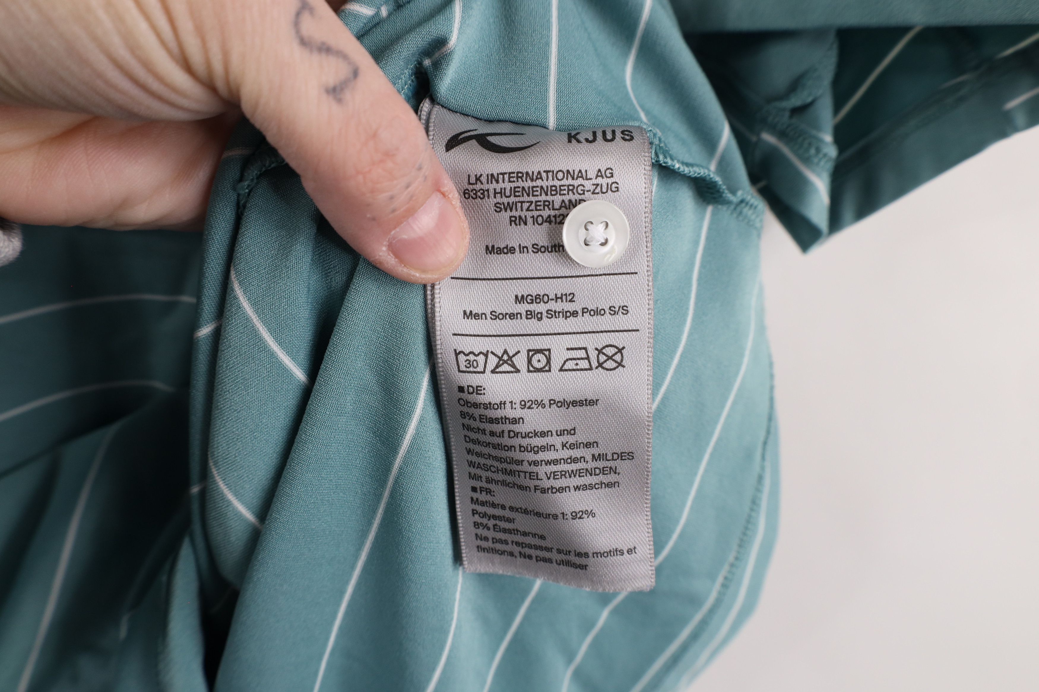KJUS × Vintage Kjus UPF 50+ Striped Short Sleeve Collared Polo Shirt Teal Size US L / EU 52-54 / 3 - 7 Thumbnail