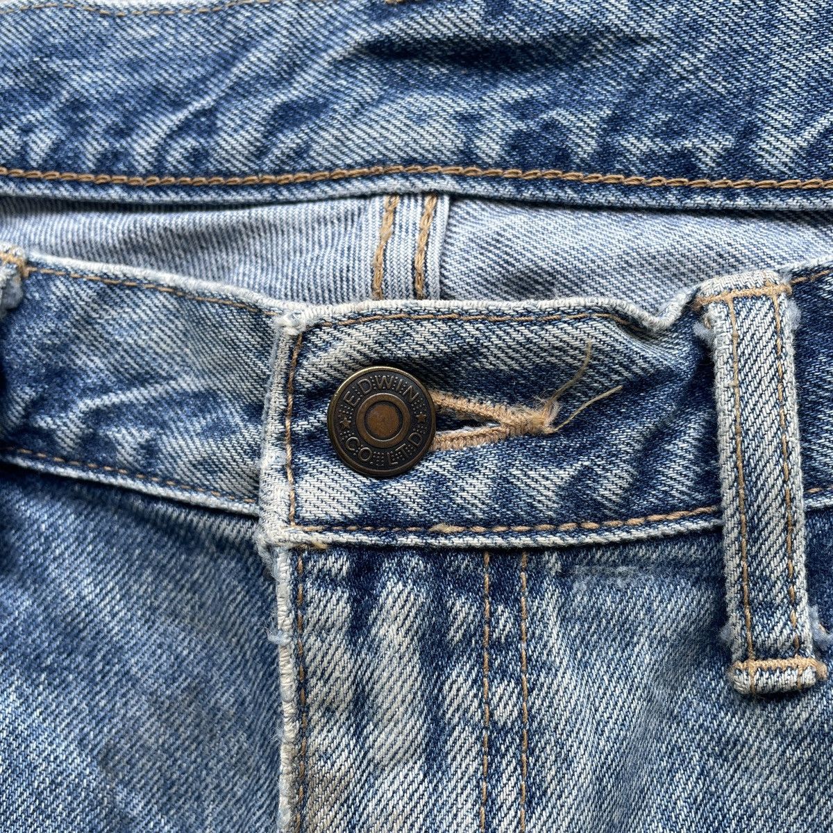 Edwin × Japanese Brand × Jean W36 Vintage Edwin Dirty Distressed Faded Pants Jeans 90s Size US 36 / EU 52 - 6 Thumbnail