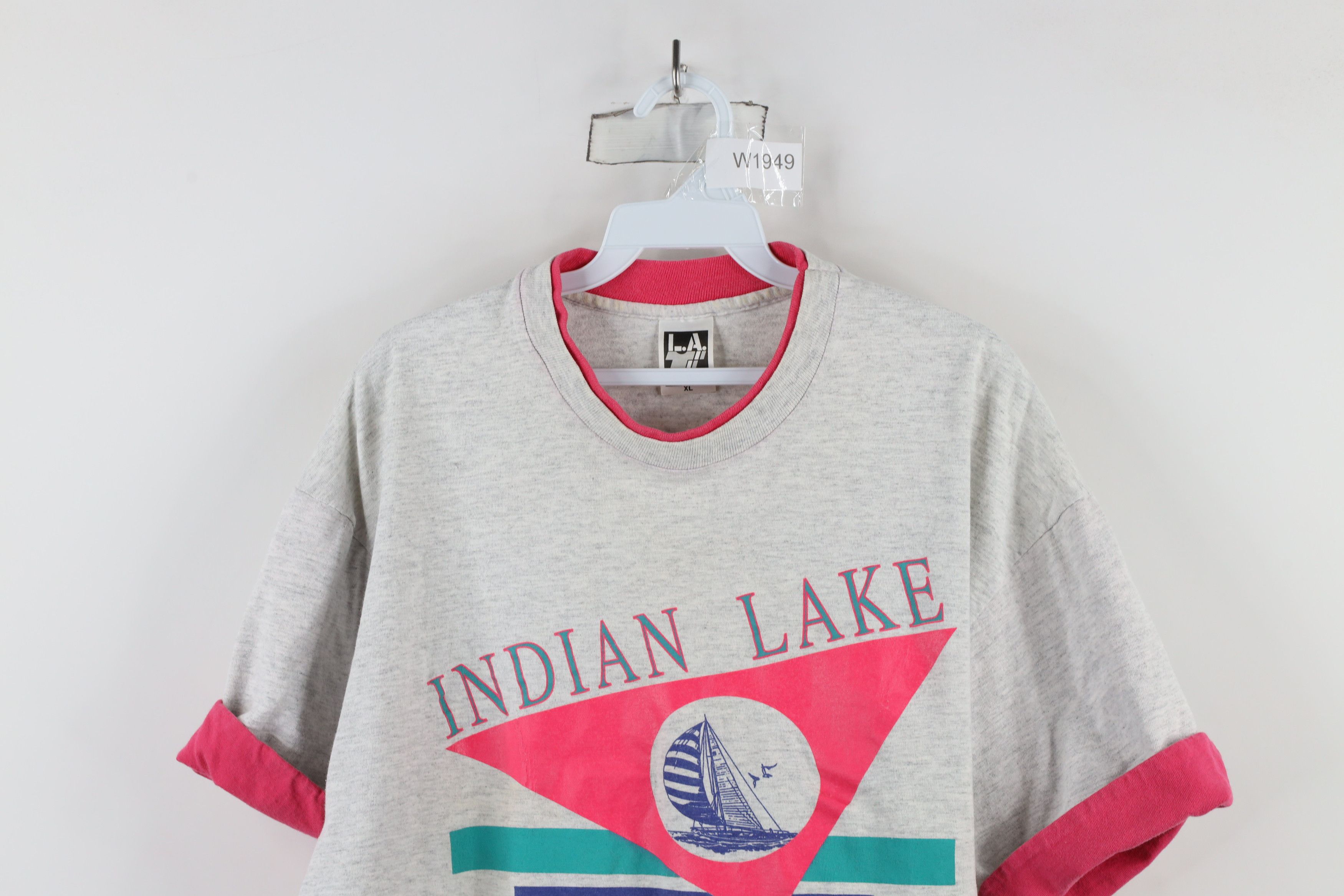 Vintage Vintage 90s Streetwear Layered Lake Sailing T-Shirt USA Size XL / US 12-14 / IT 48-50 - 2 Thumbnail