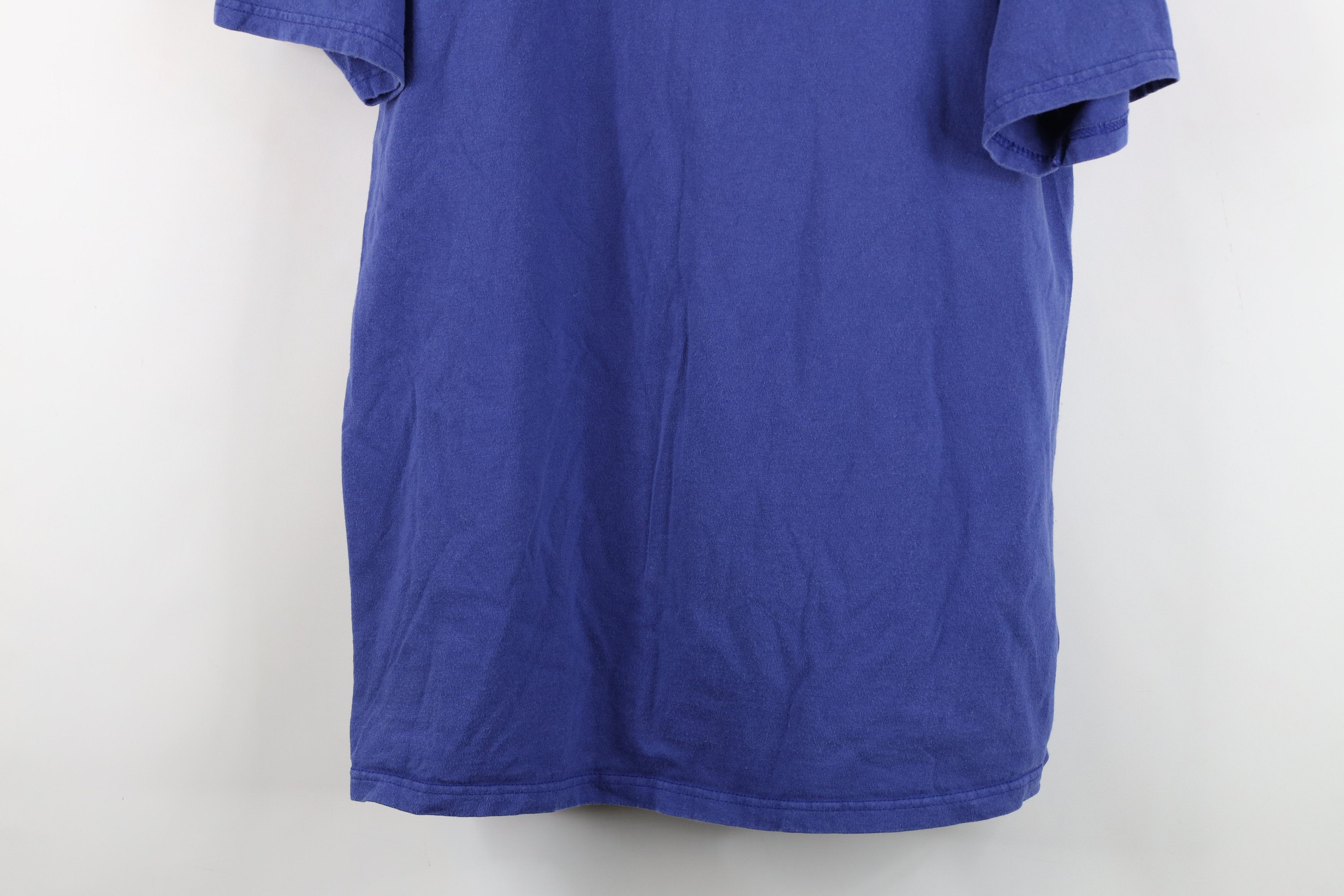 Vintage Vintage 90s Streetwear Blank Heavyweight Cotton T-Shirt Blue Size US XL / EU 56 / 4 - 3 Thumbnail