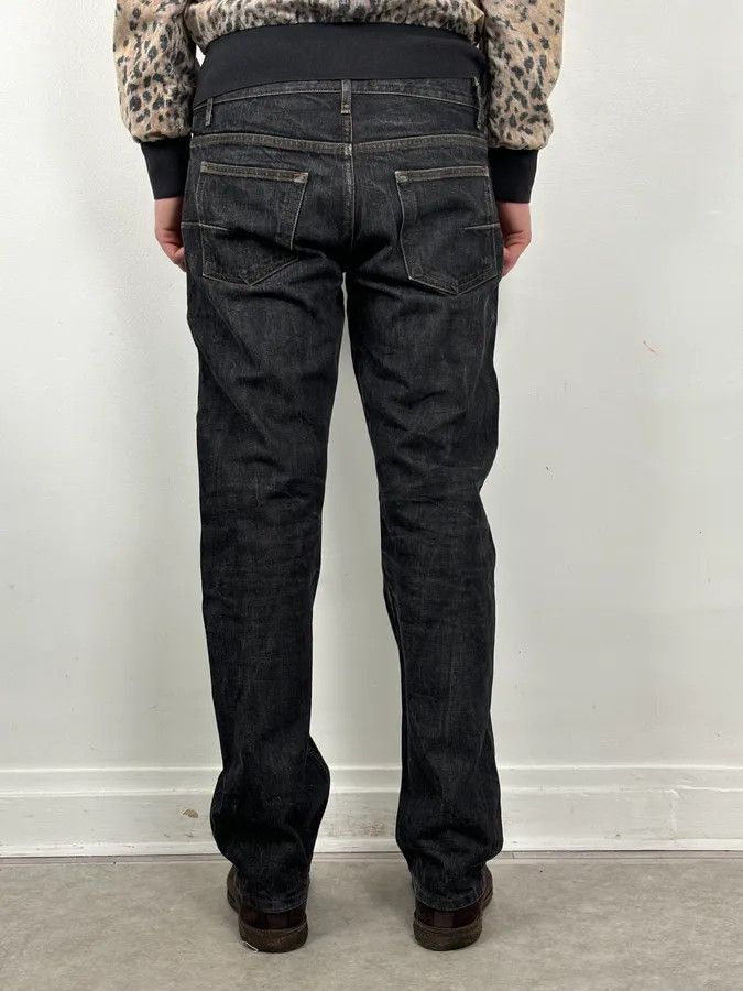 Dior 2000s Dior Navy Faded Straight Denim Jeans Size US 33 - 5 Thumbnail