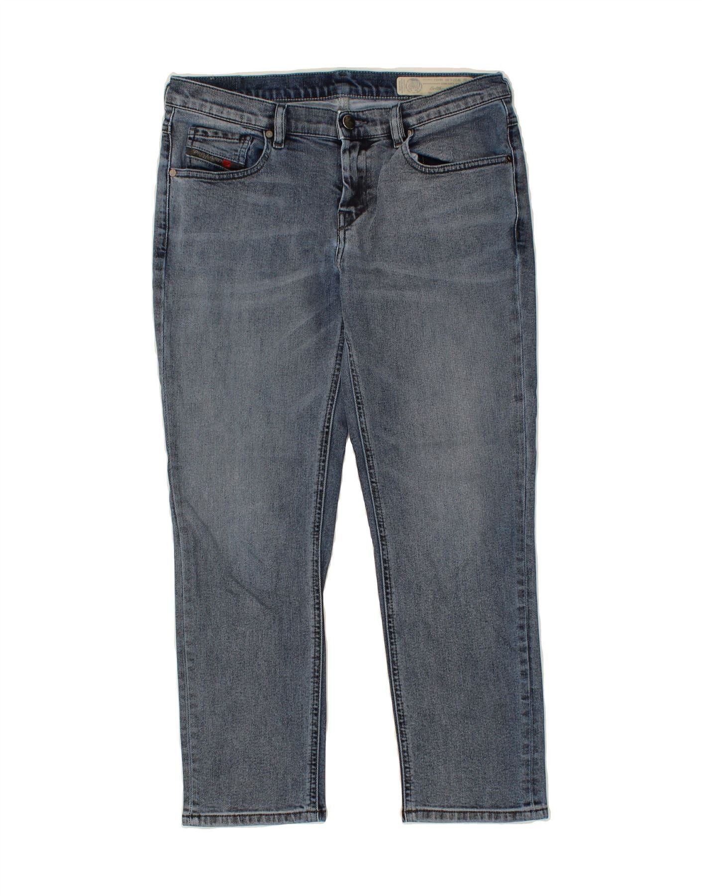 Diesel Womens Belthy-Ankle Straight Jeans W27 L27 Blue Cotton Size 42" / US 20 - 1 Thumbnail