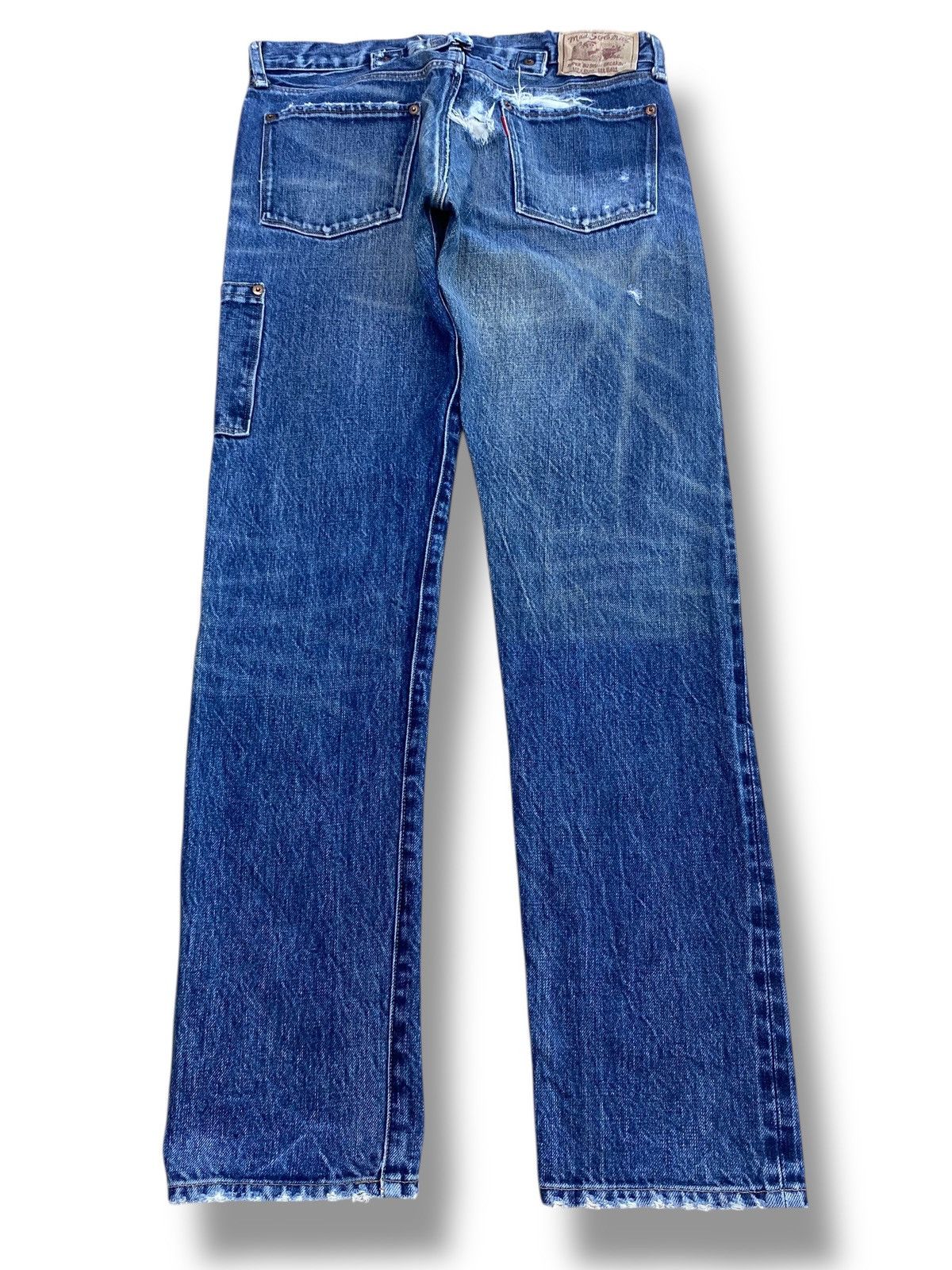 Other Japanese Brand X Selvedge Ripped Style Buckle Back Jeans Size US 30 / EU 46 - 3 Thumbnail